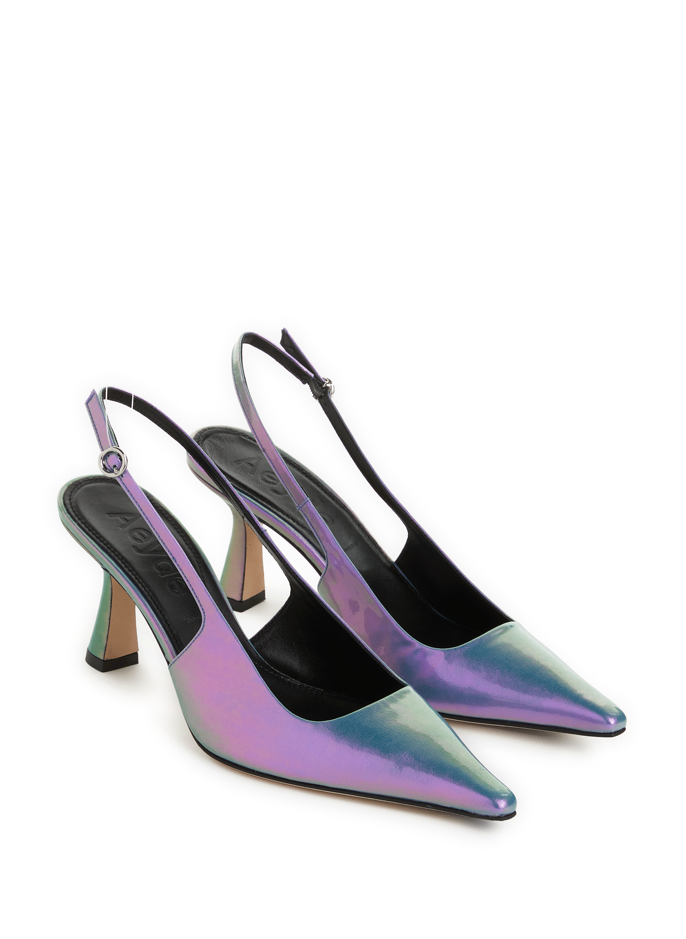 Sling-back Fernanda en cuir irisé