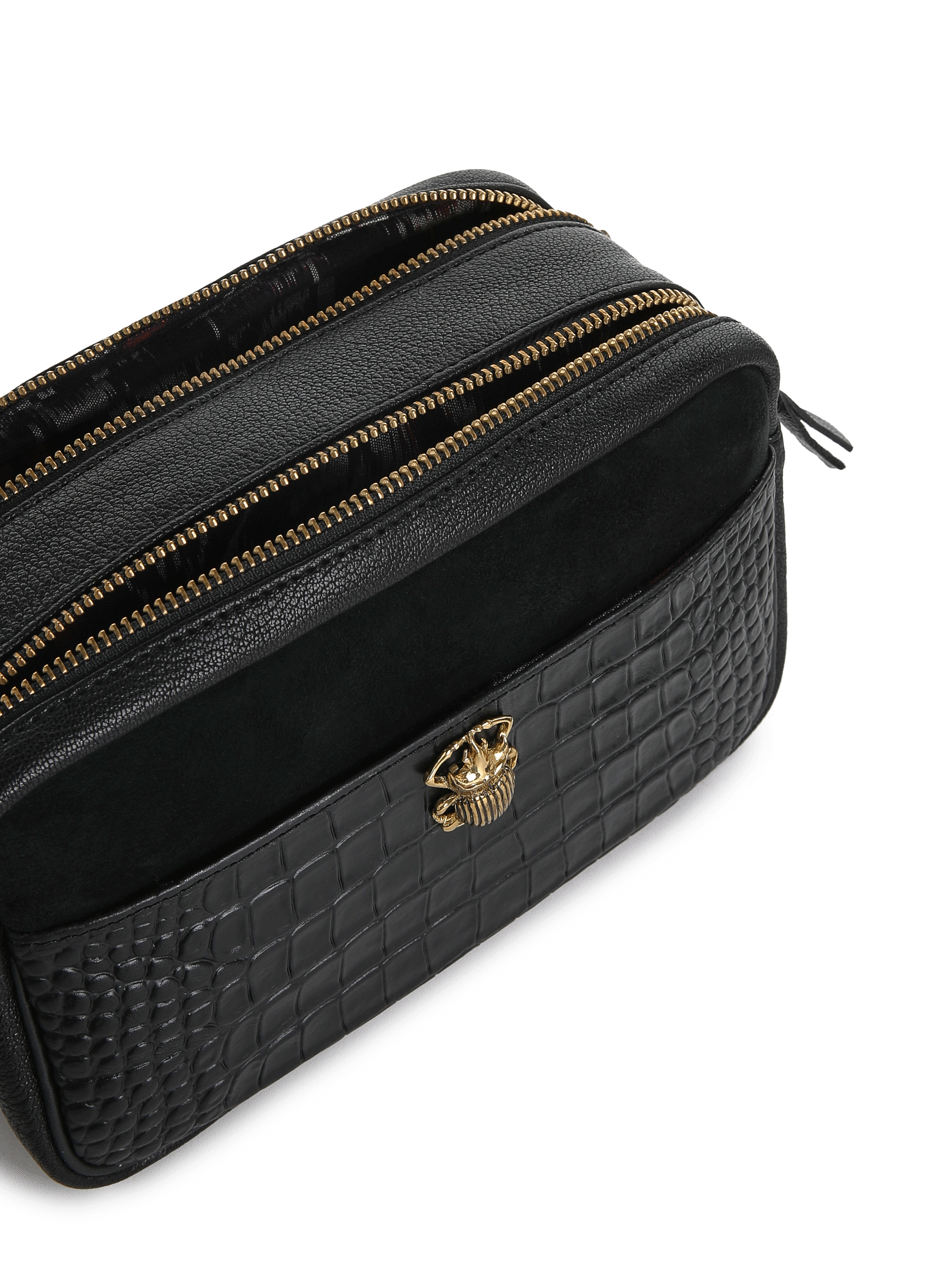 Sac Lily en cuir embossé croco CLARIS VIROT Noir