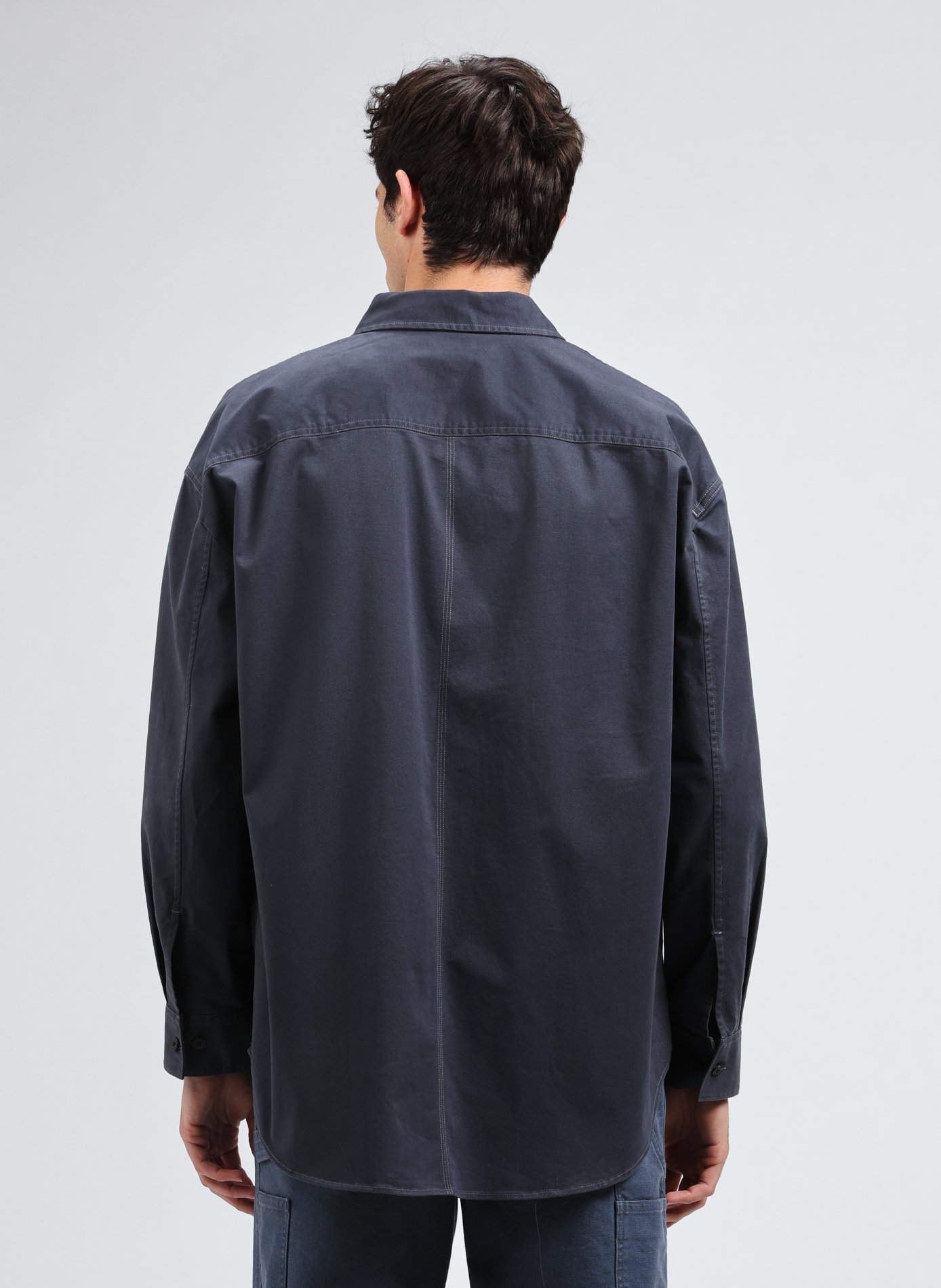 Oversized shirt in blended cotton CALVIN KLEIN Blue