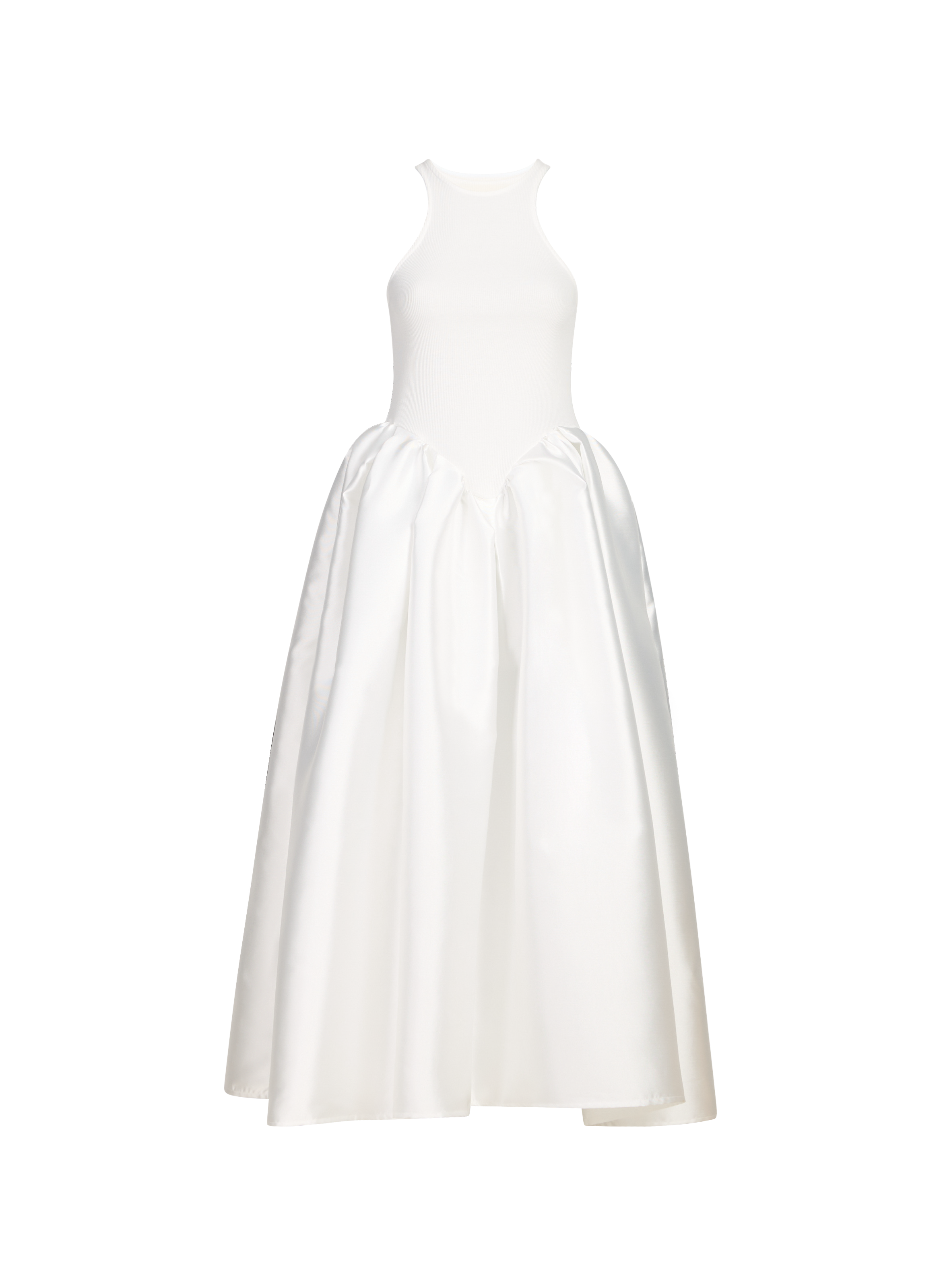 Robe longue à jupe ample en coton biologique MARQUES ALMEIDA Blanc