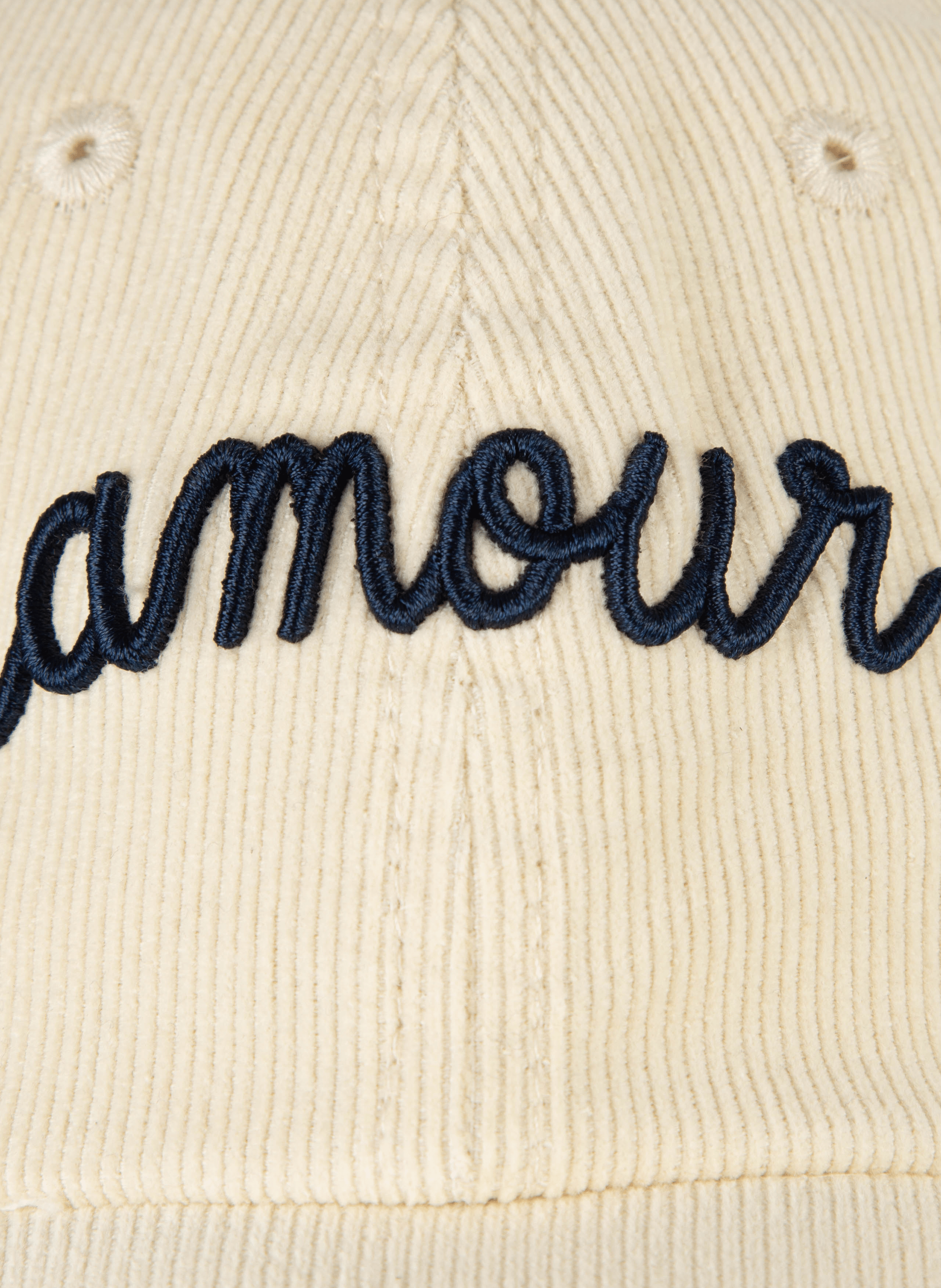 Casquette Beaumont Amour en velours côtelé MAISON LABICHE Blanc