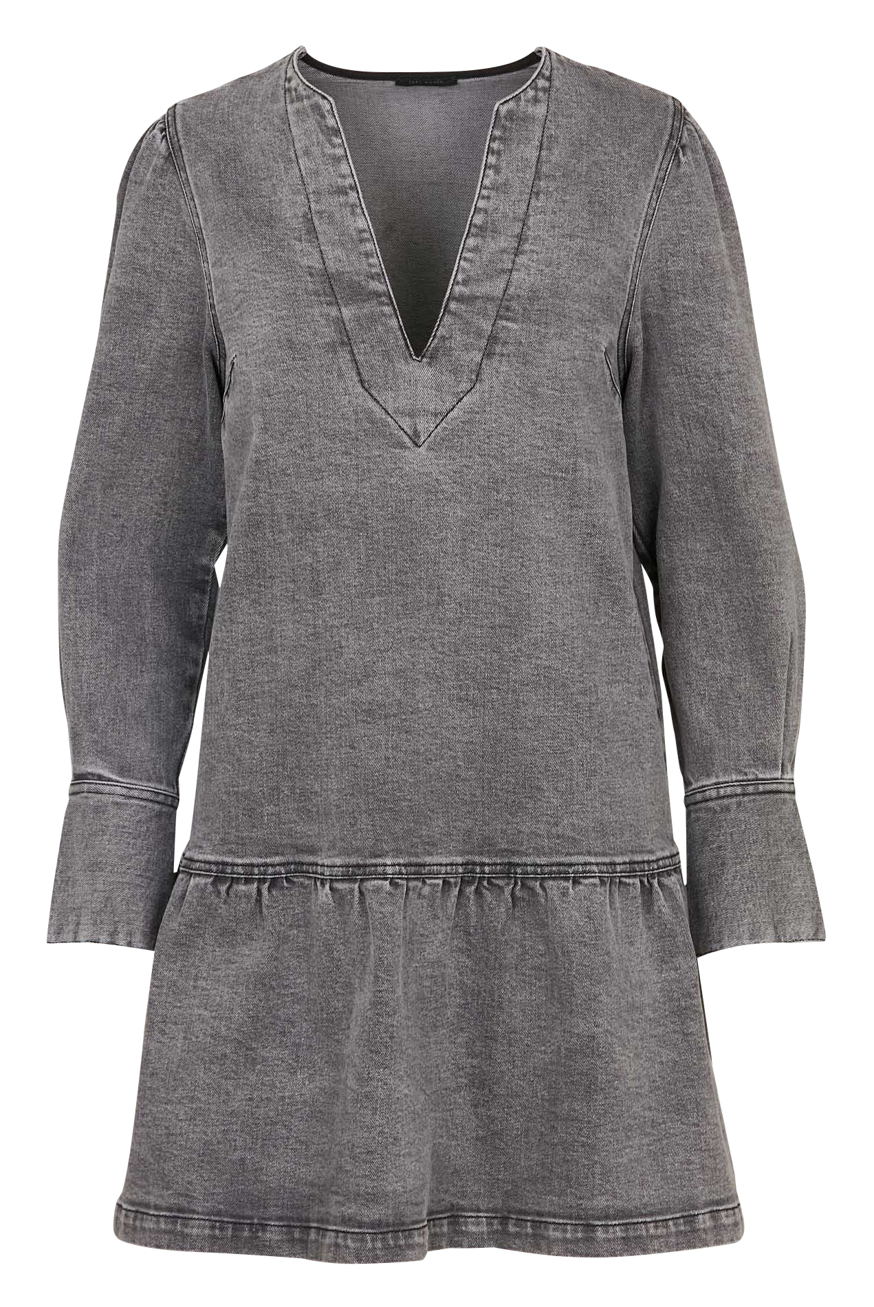 Robe courte col tunsien en jean IKKS Gris