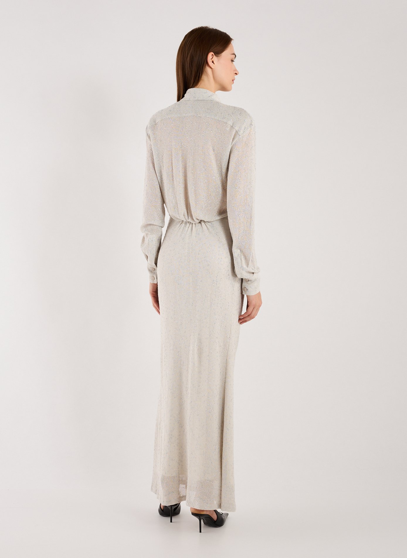 Robe longue métallisée CHRISTOPHER ESBER Beige