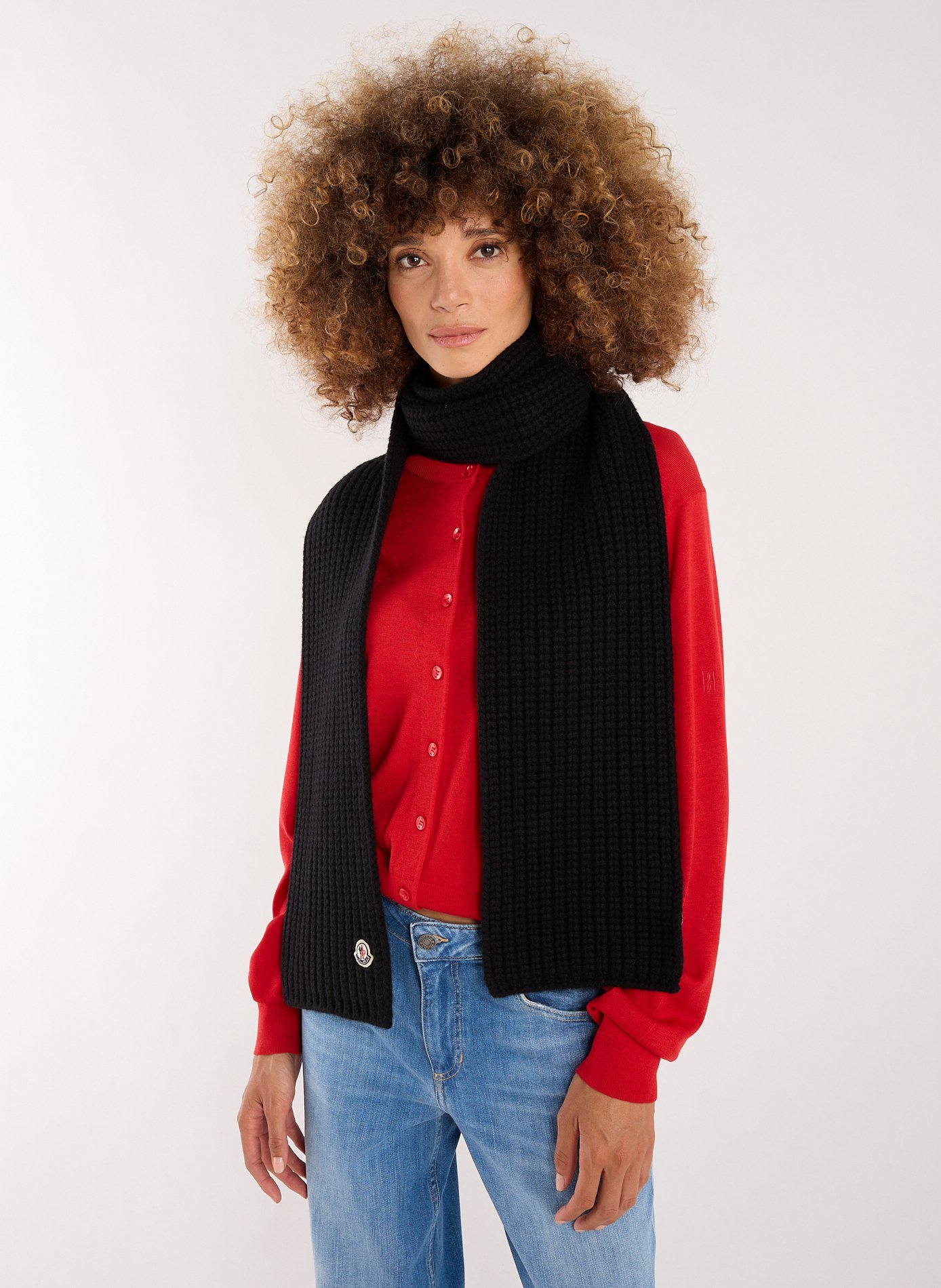 Wool and cashmere scarf MONCLER Black