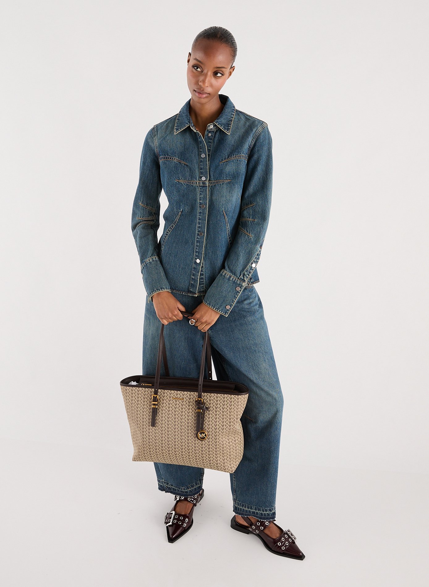 Sac cabas Quinn imprimé MICHAEL KORS Gris