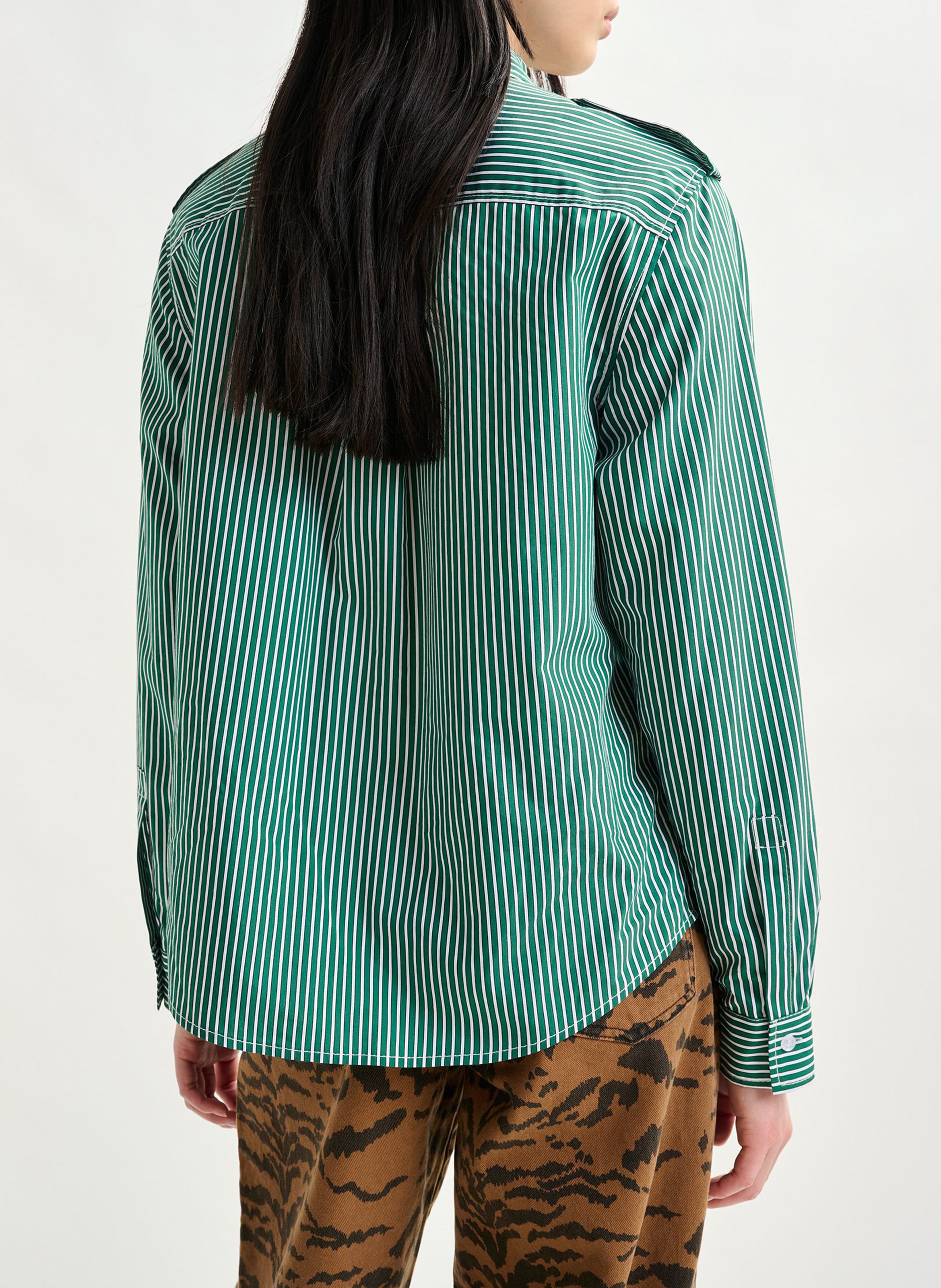 Chemise col classique en coton mélangé Igold ESSENTIEL ANTWERP Vert