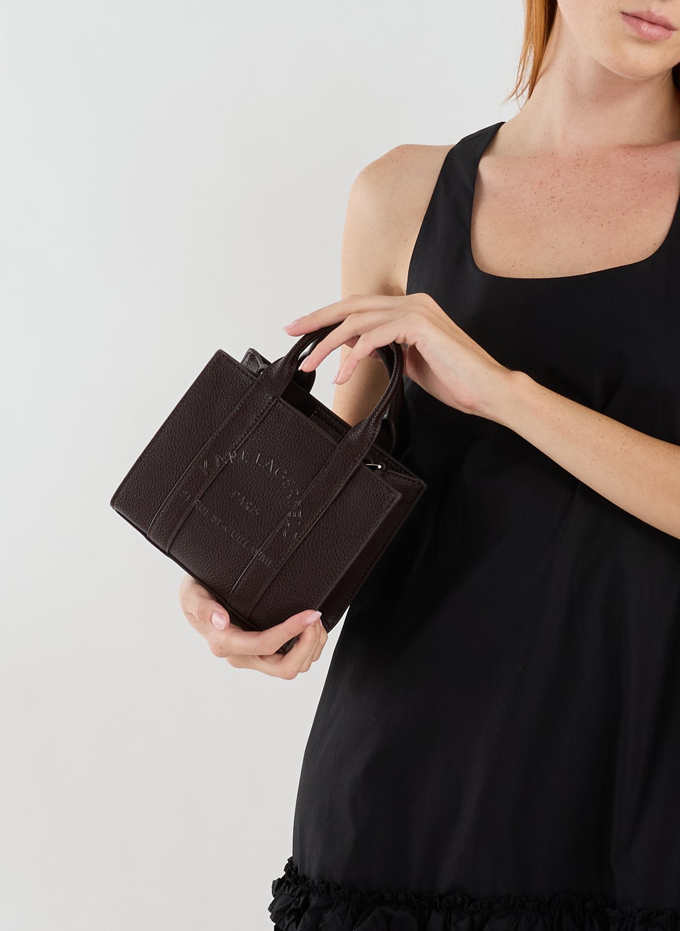 Sac à main à bouton-pression KARL LAGERFELD Marron