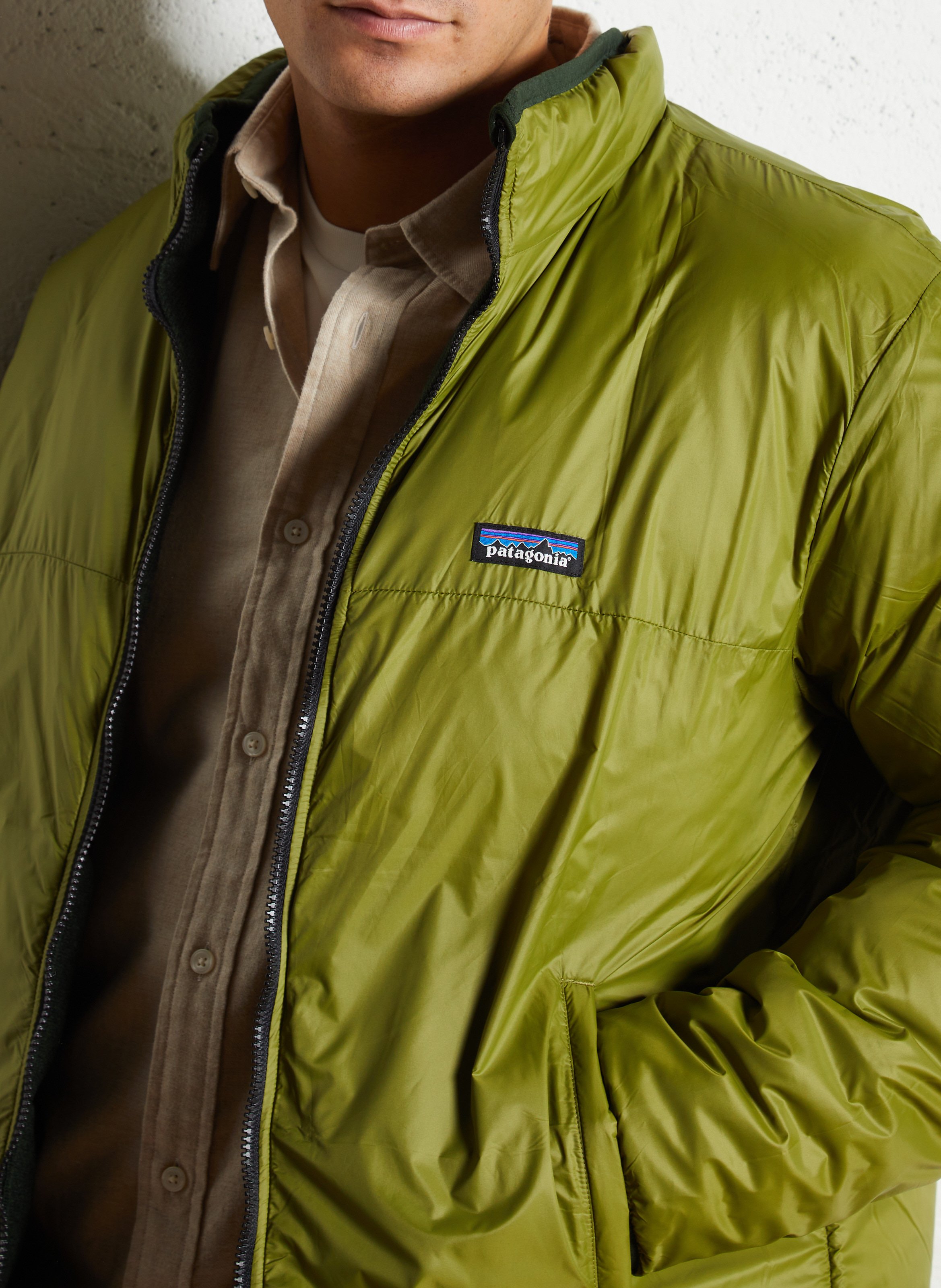 Doudoune col montant tissée unie PATAGONIA Vert