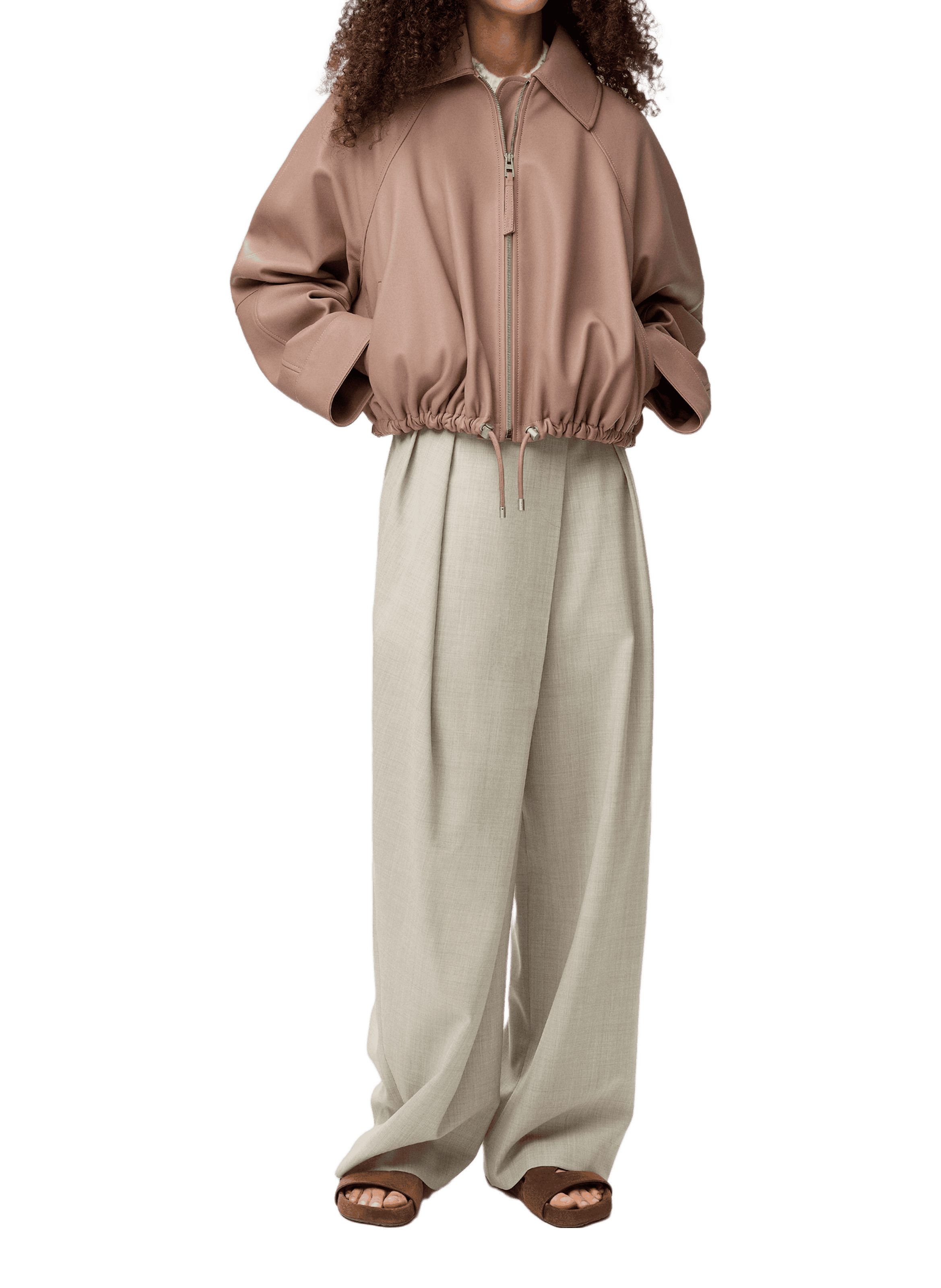 Lamb nappa leather balloon jacket LOEWE Beige