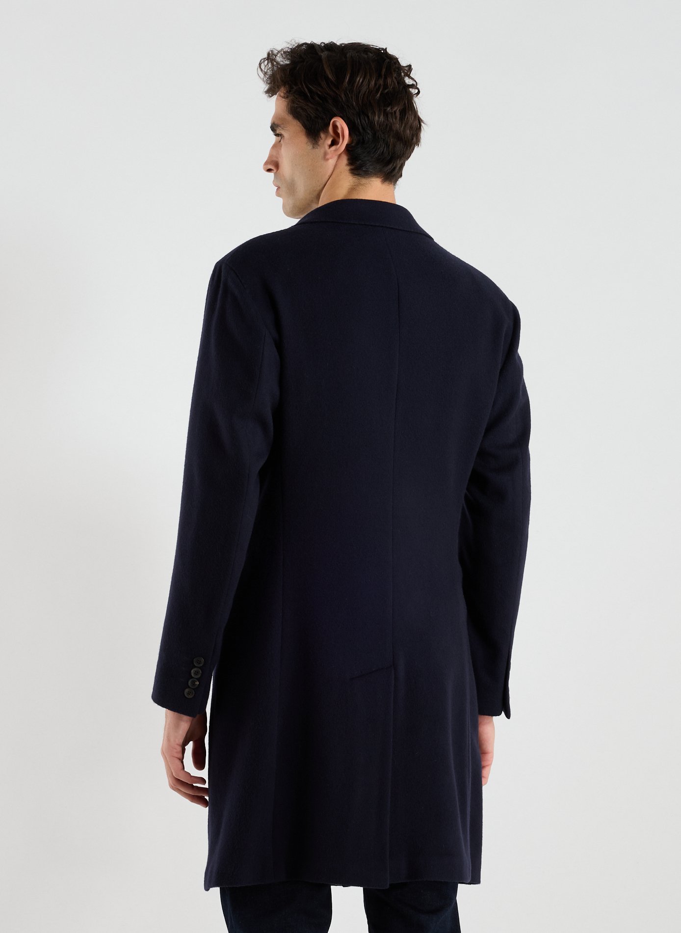 Long wool and cashmere coat EMPORIO ARMANI Blue