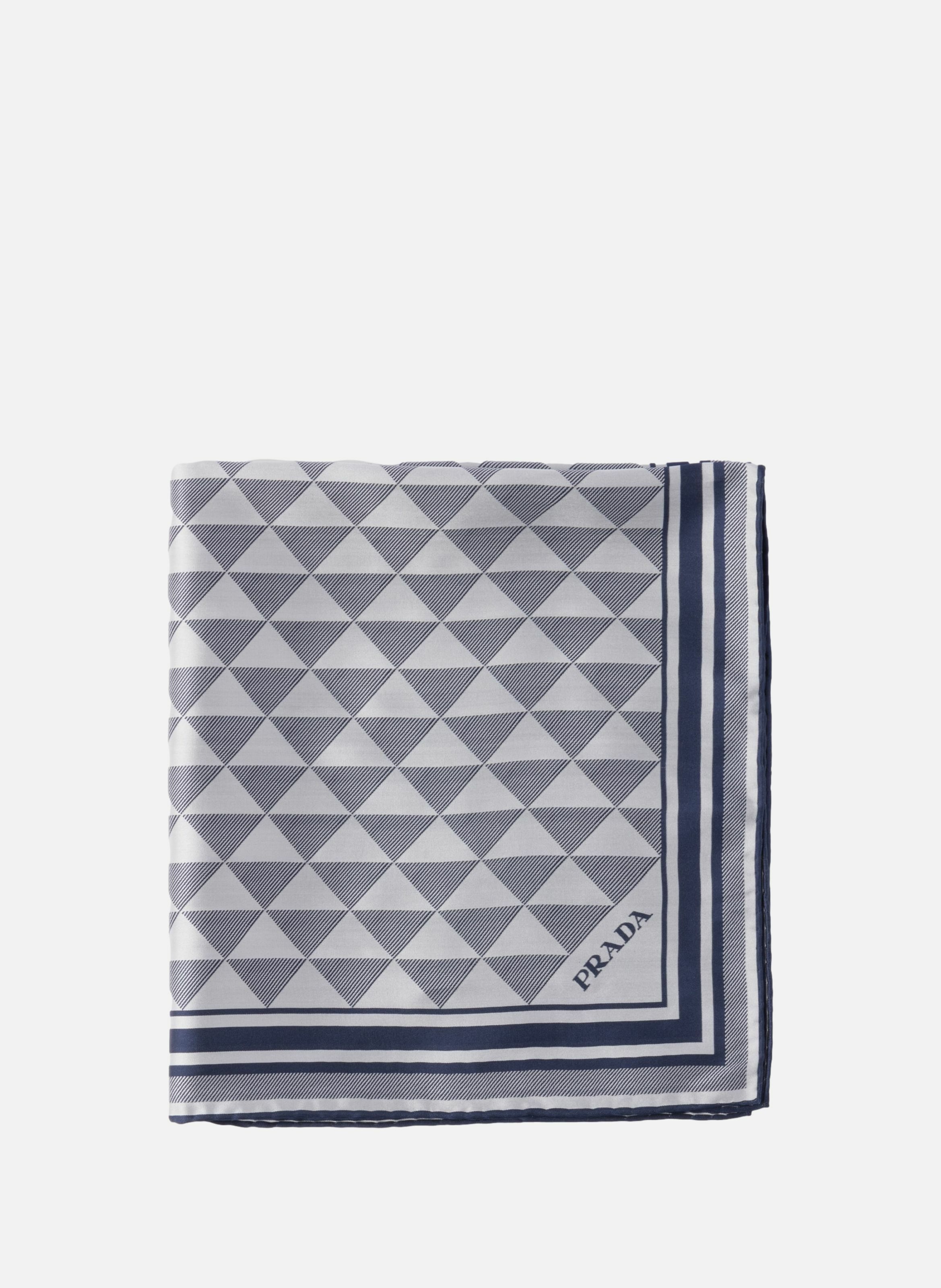 Écharpe en soie jacquard 55 PRADA Bleu