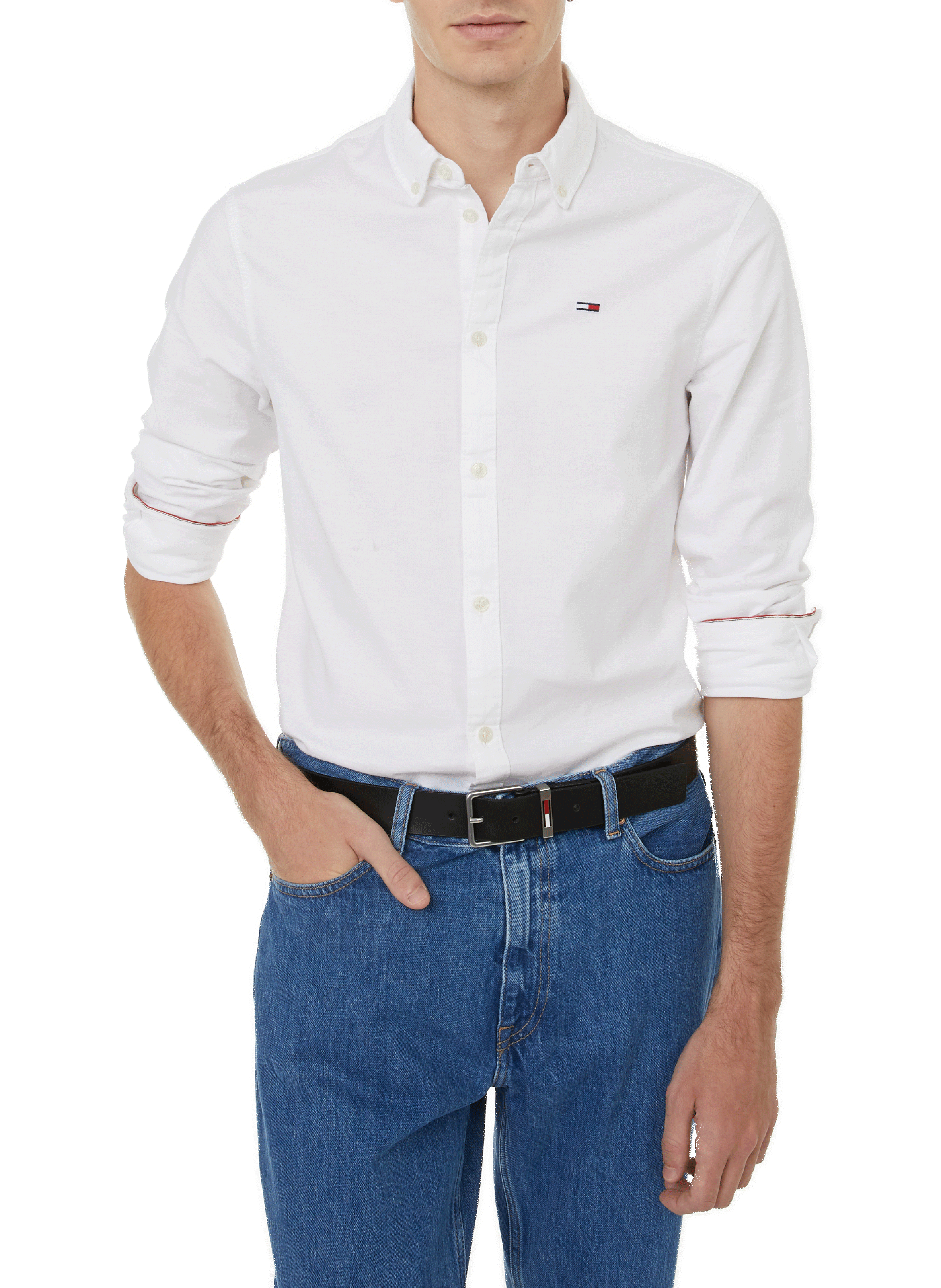 TOMMY HILFIGER Slim-fit organic cotton shirt White