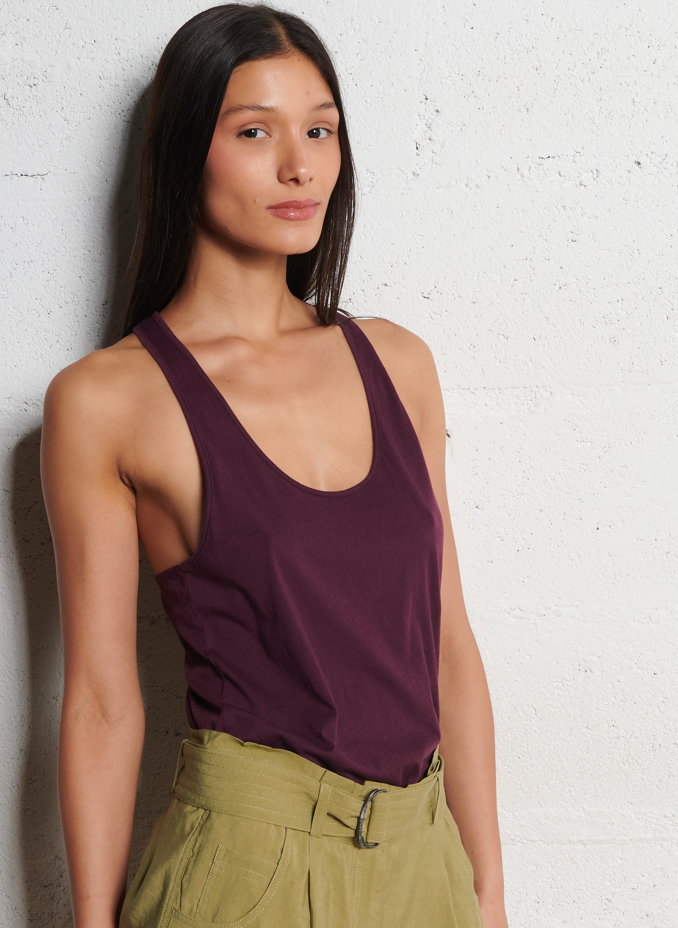 Débardeur droit en coton sarcy BA&SH Violet