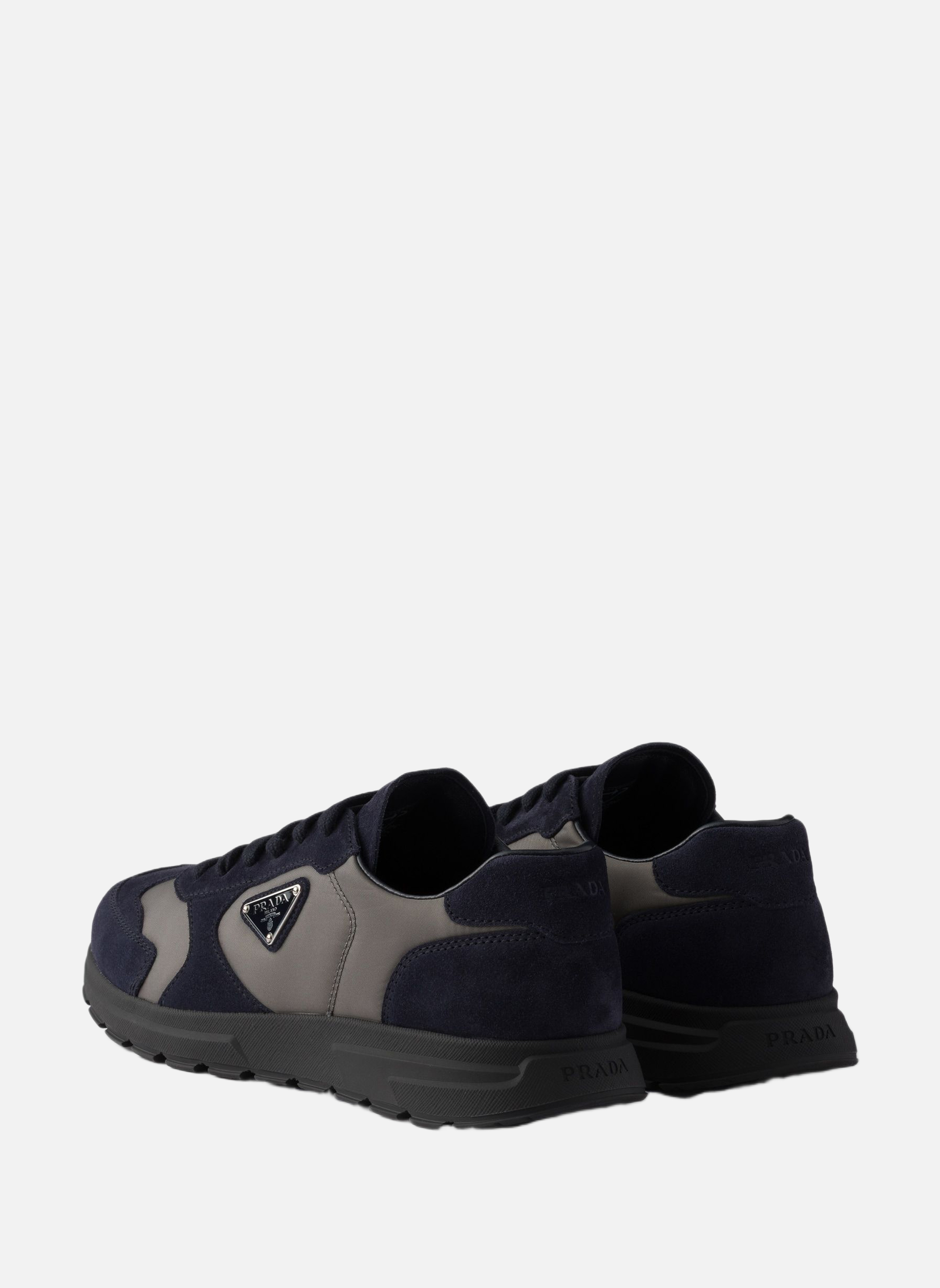 Sneakers prax en daim et re-nylon PRADA Bleu