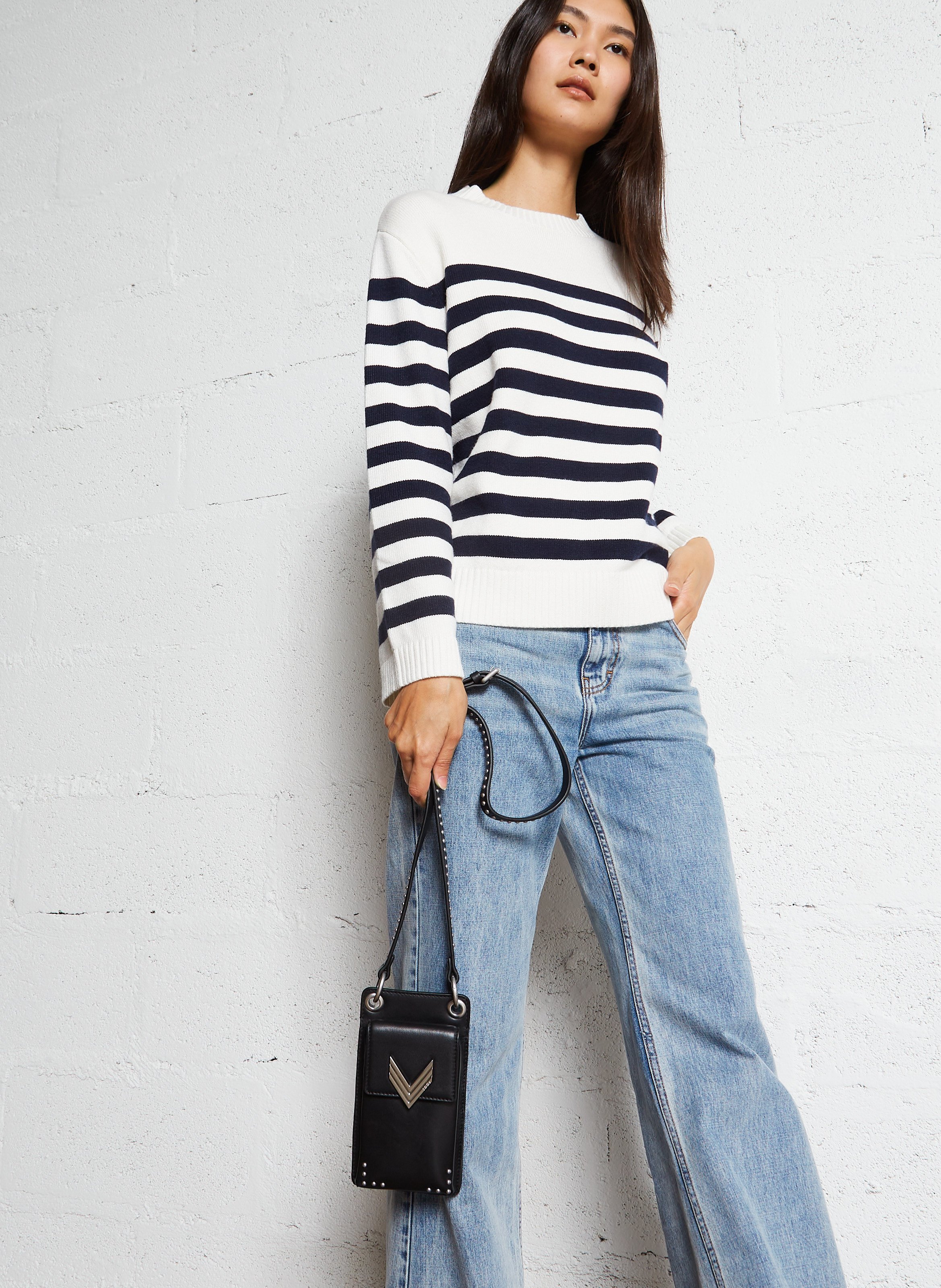 Pochette de téléphone en cuir IKKS Noir