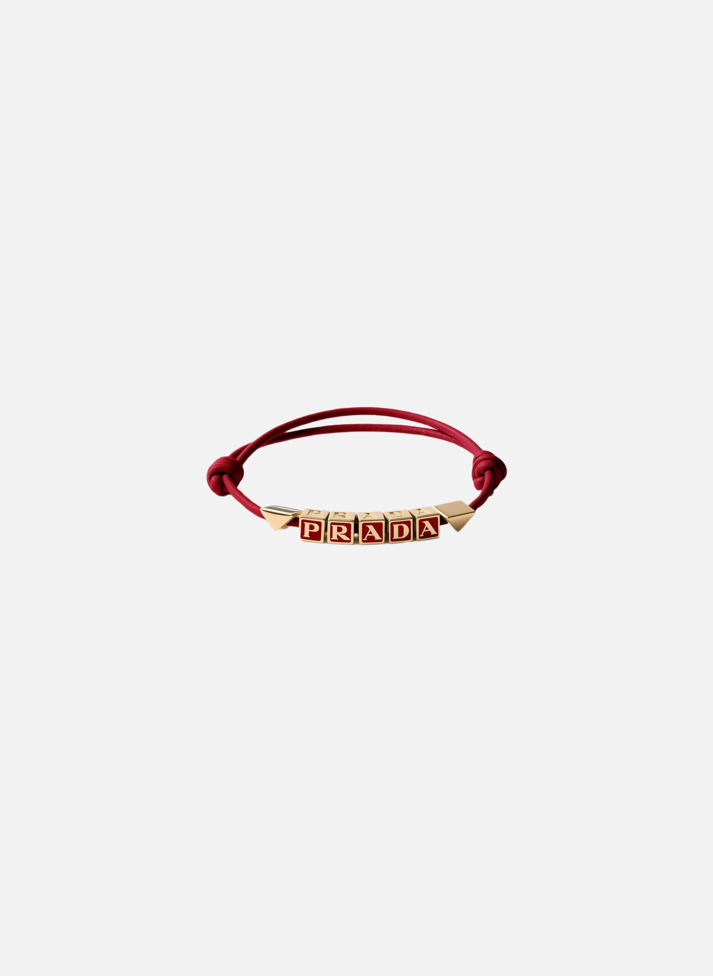 Bracelet en cuir nappa PRADA Rouge