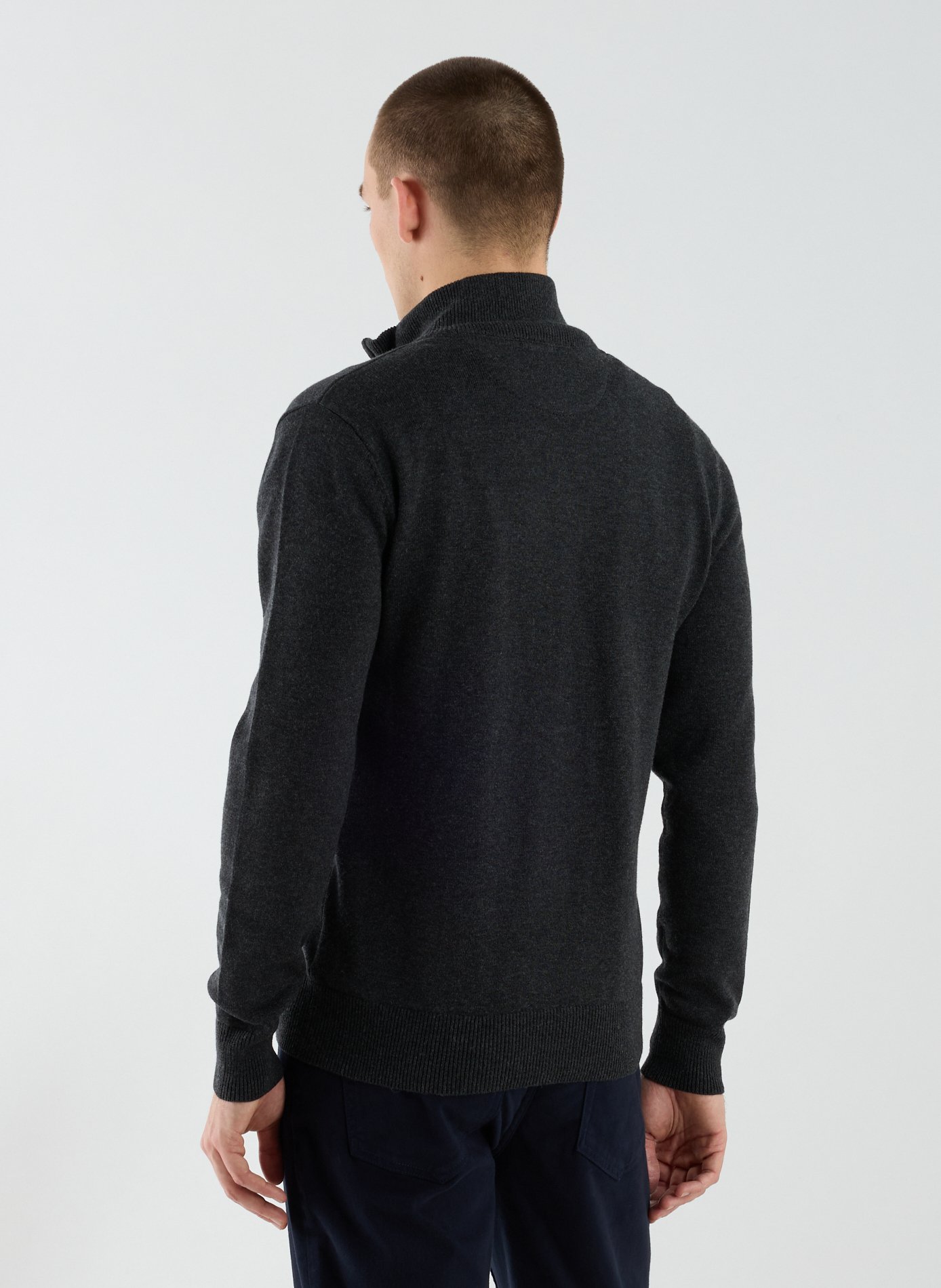 Cotton and wool knitted vest EDEN PARK Grey