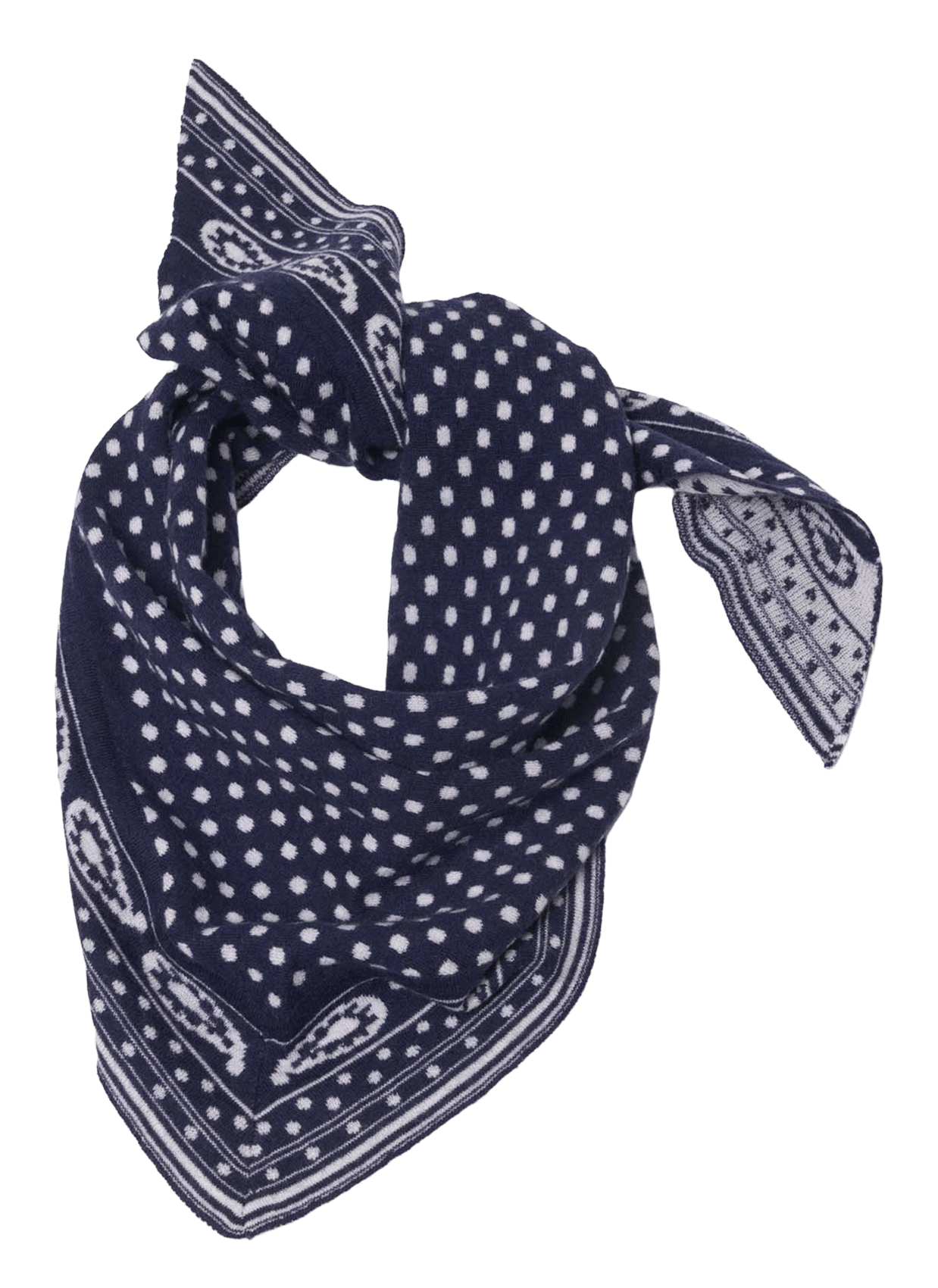 Écharpe triangle en laine et cachemire MAJE Bleu