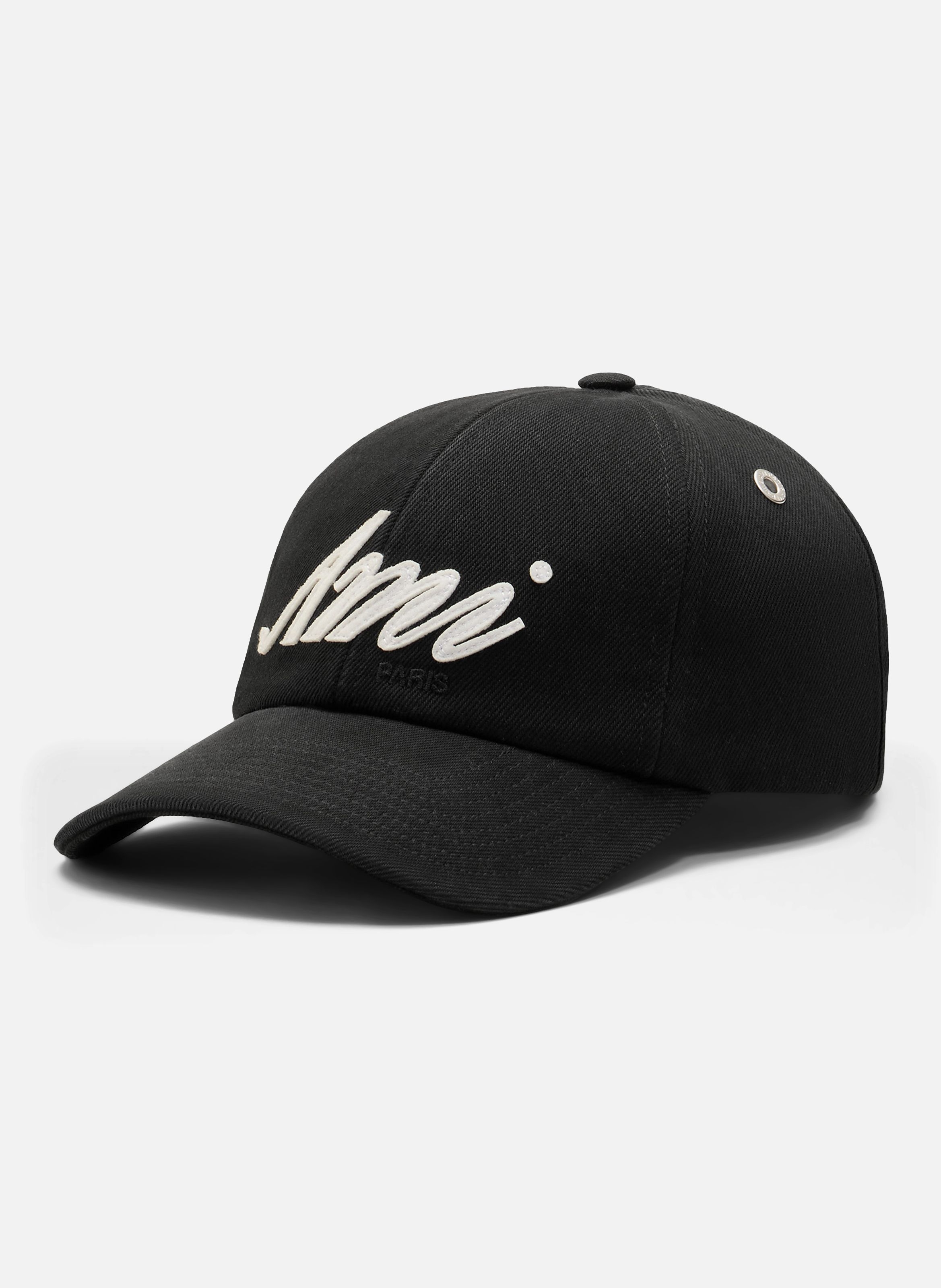 Casquette empiècement feutré ami unisexe en coton AMI PARIS Noir