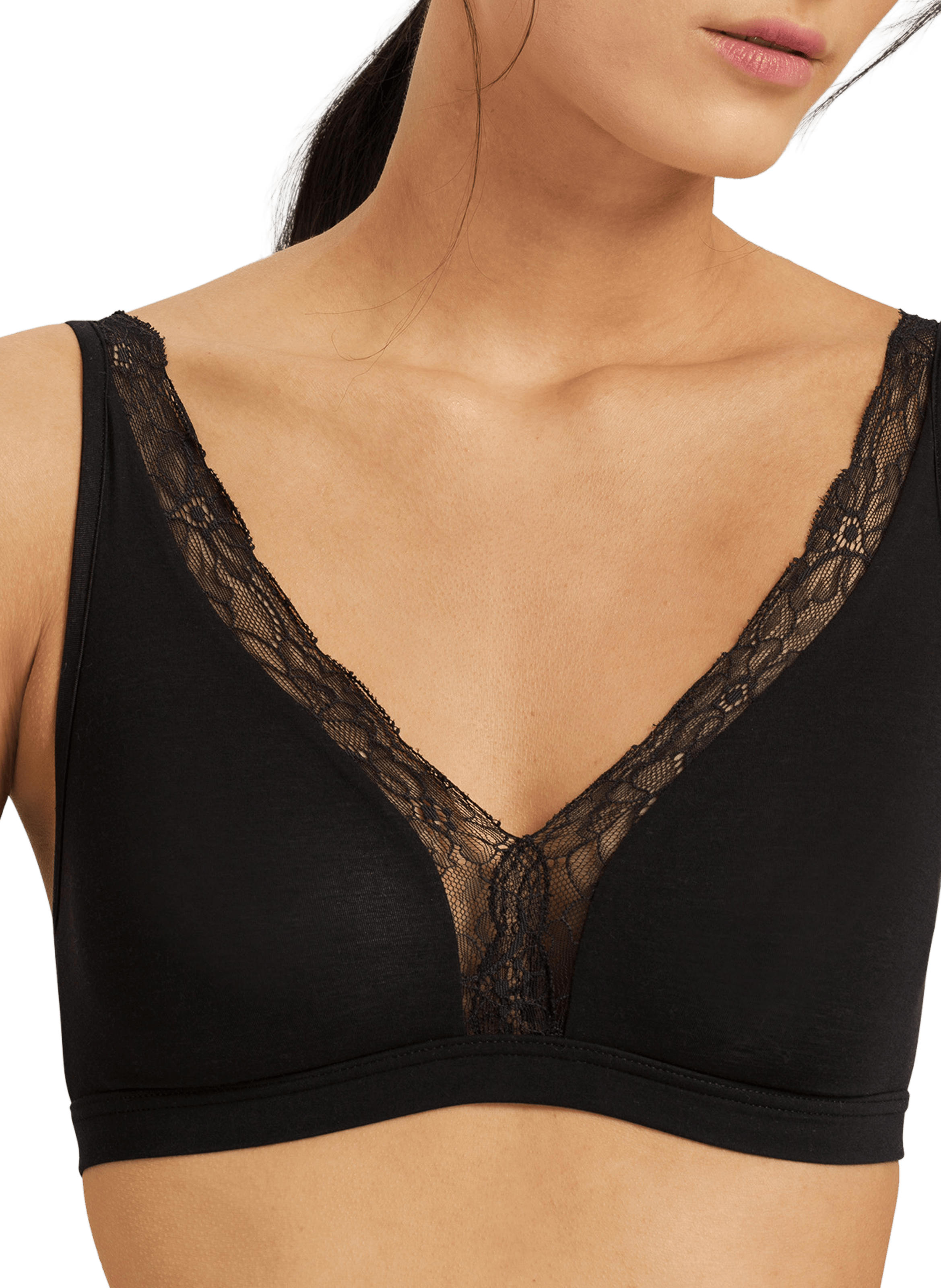 Soutien-gorge sans armature avec dentelle HANRO Noir