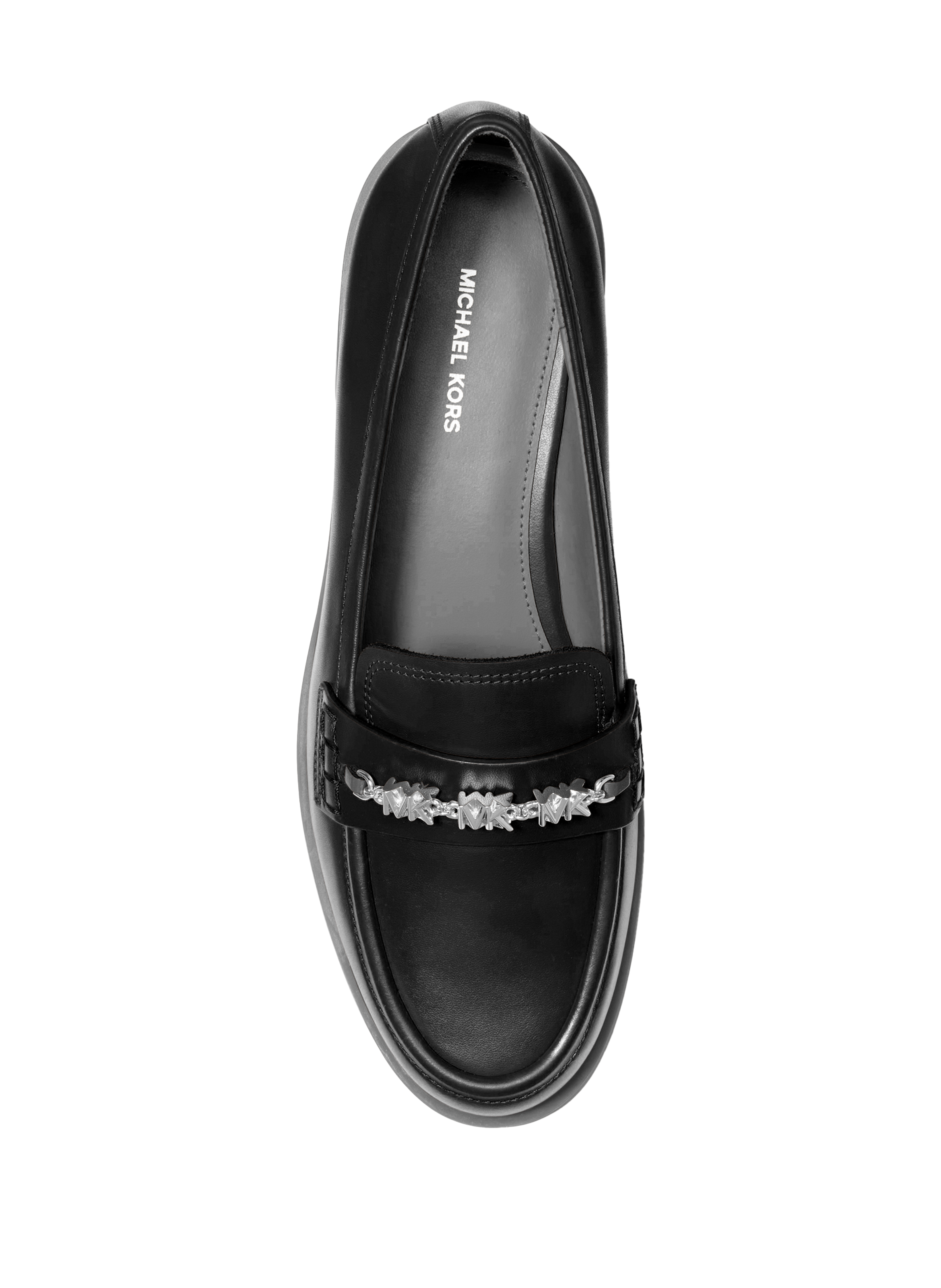 Mocassins à mors logoté en cuir de vache MICHAEL KORS Noir