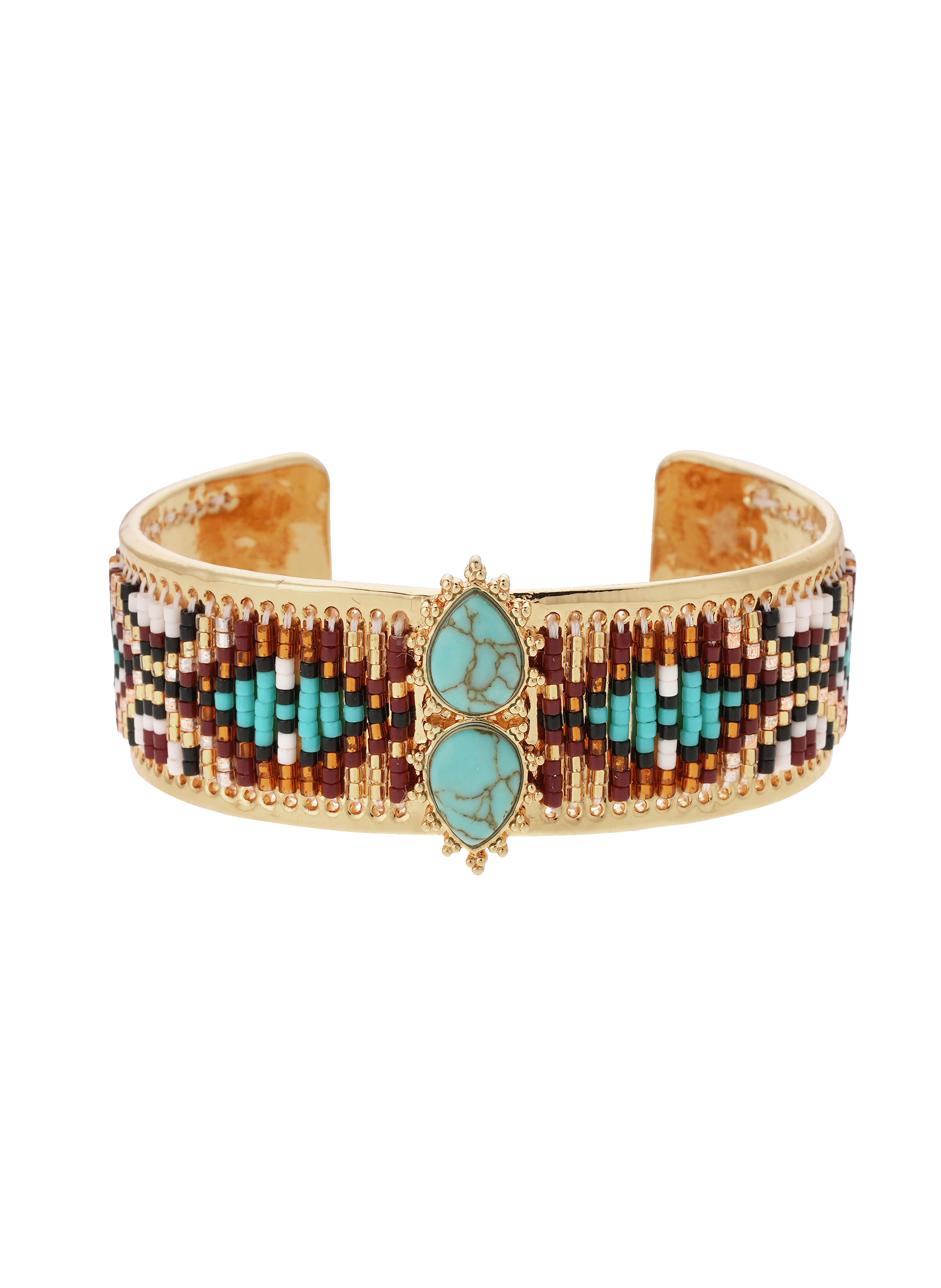 Bracelet jonc avec perles tissées frisco HIPANEMA Bleu