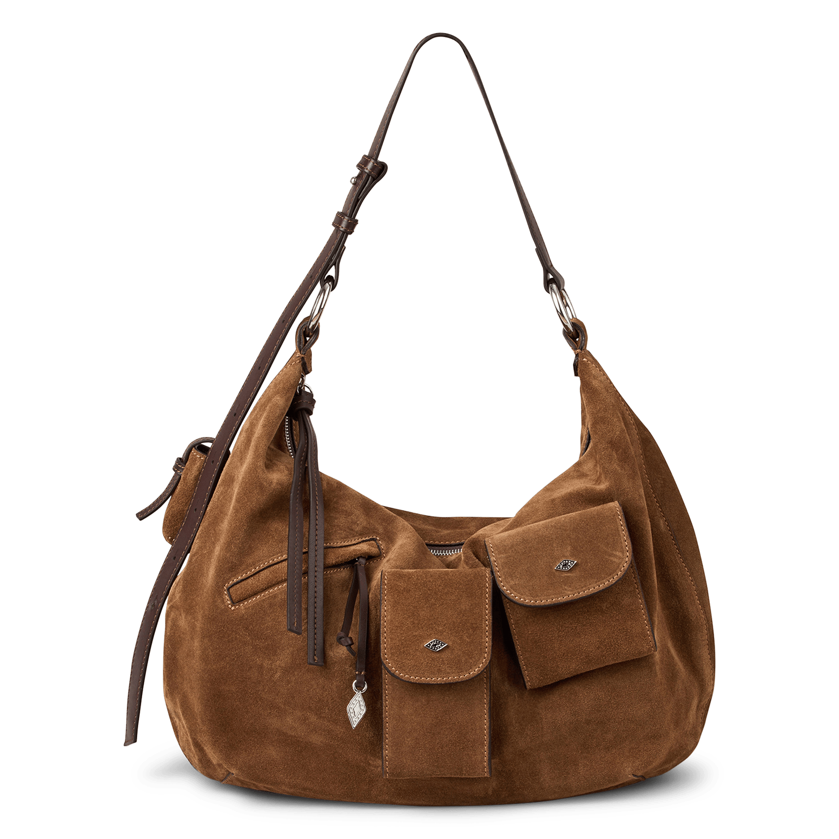 Sac porté épaule en cuir arya m BA&SH Marron