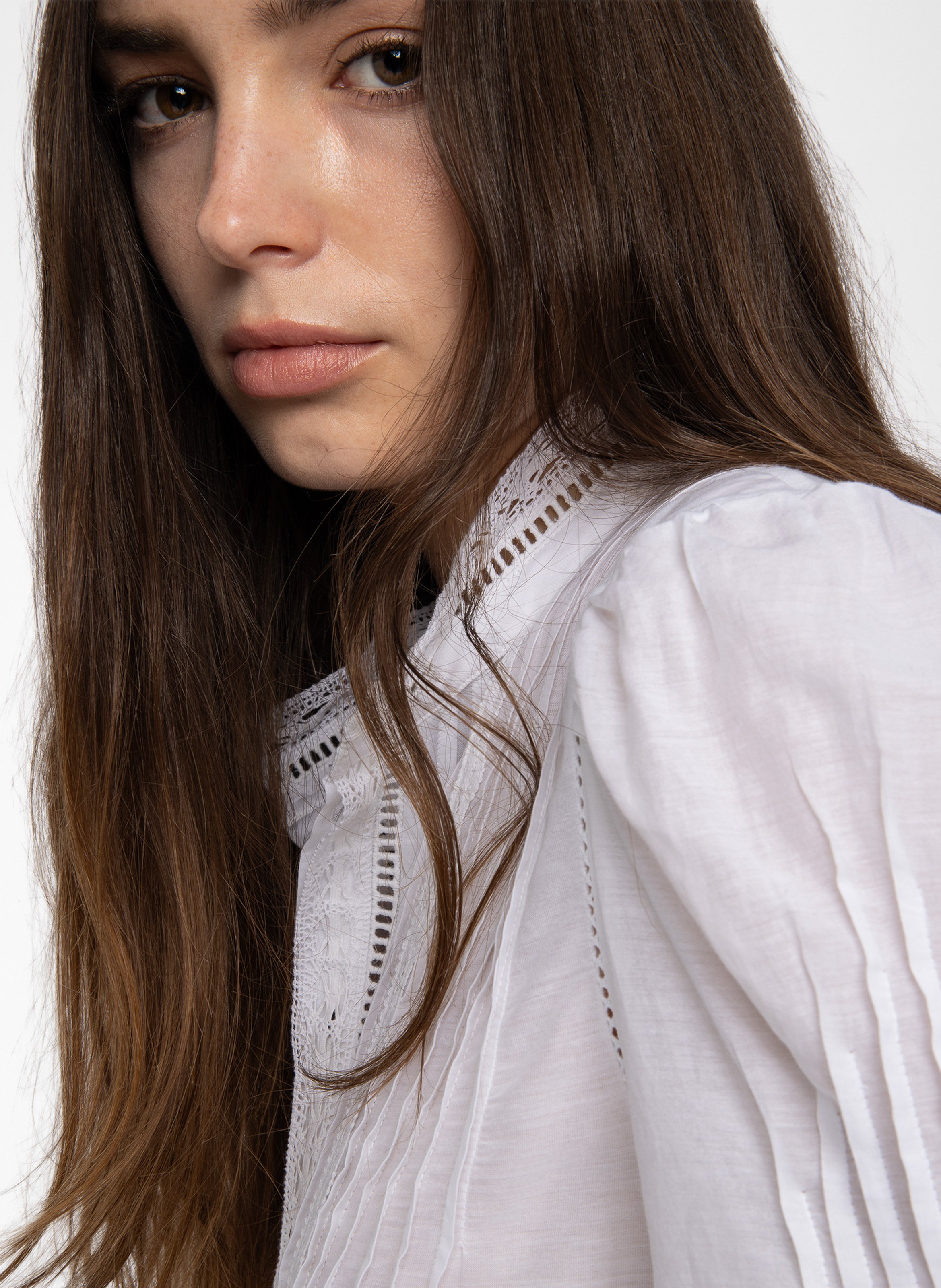 Blouse col rond en coton timz ZADIG&VOLTAIRE Blanc