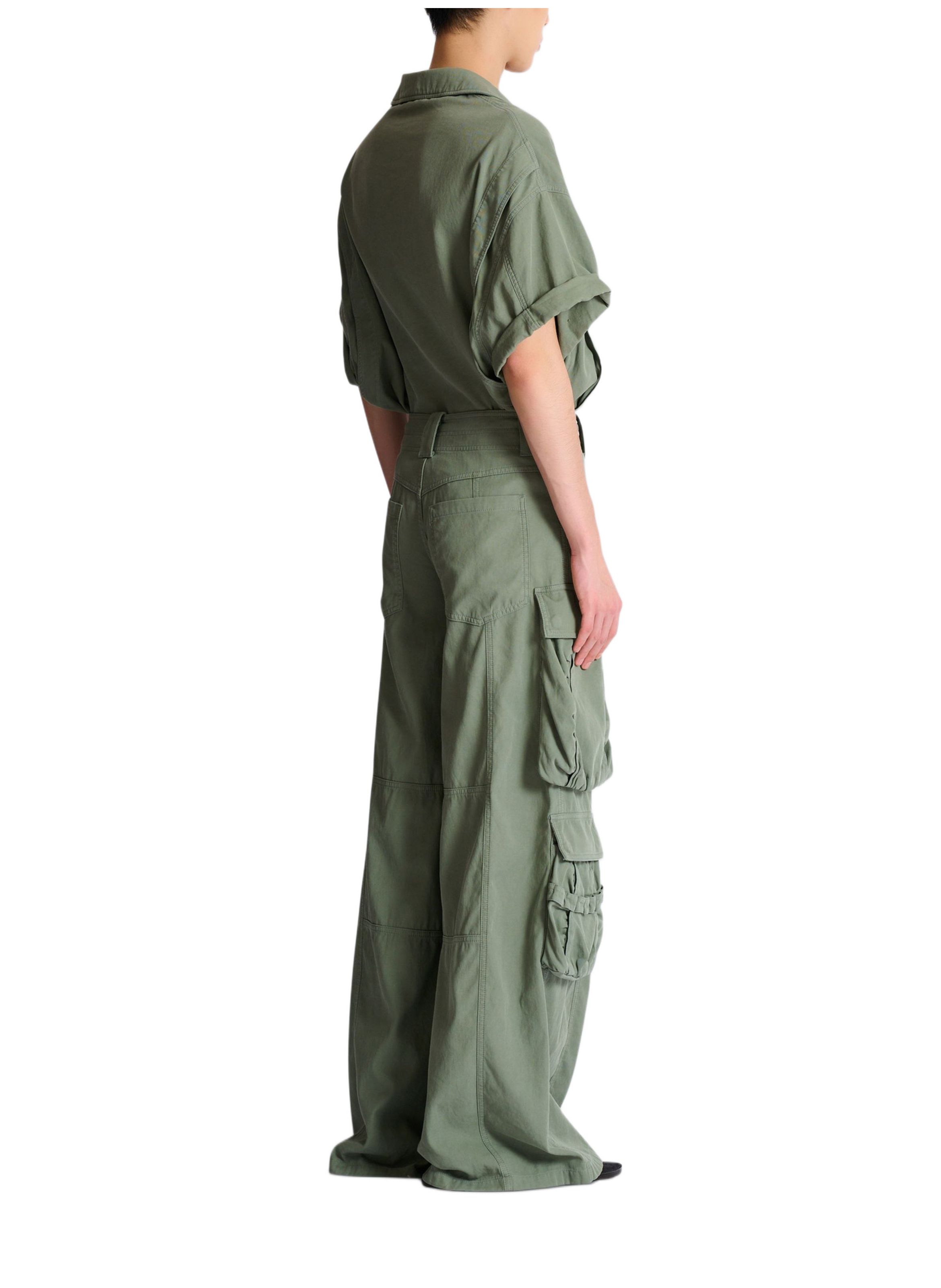 Pantalon cargo en coton BALMAIN Vert