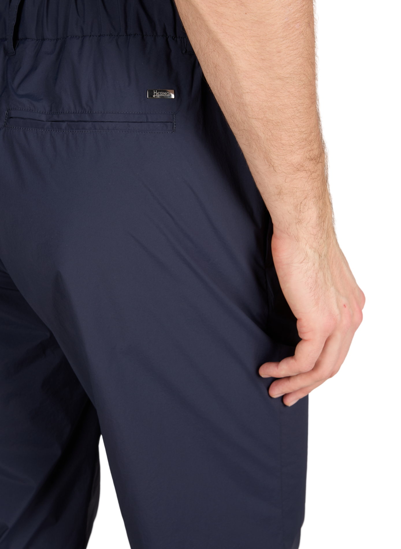 Straight pants with drawstring. HERNO Blue