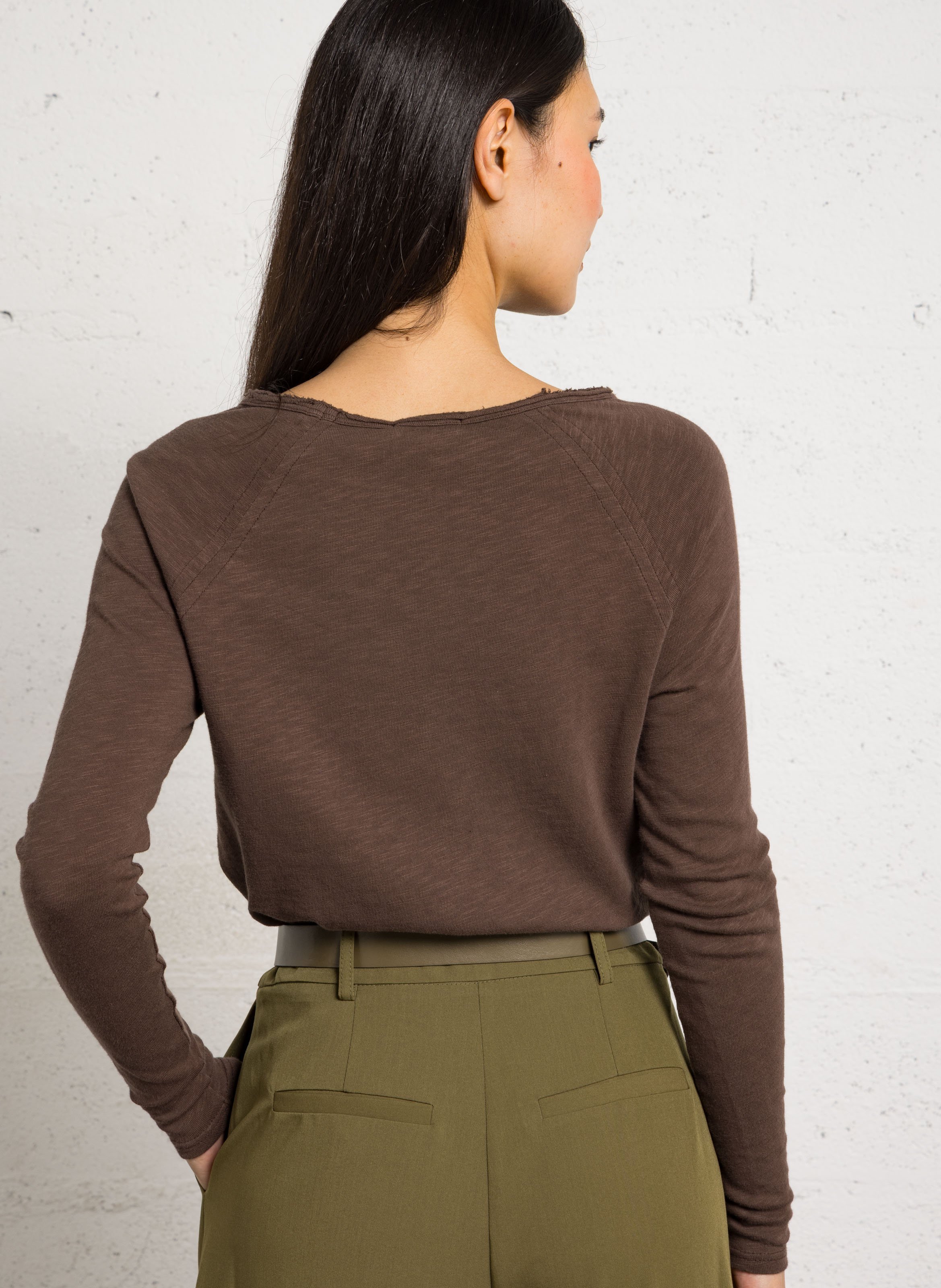 Tee-shirt col rond en coton sonoma AMERICAN VINTAGE Marron