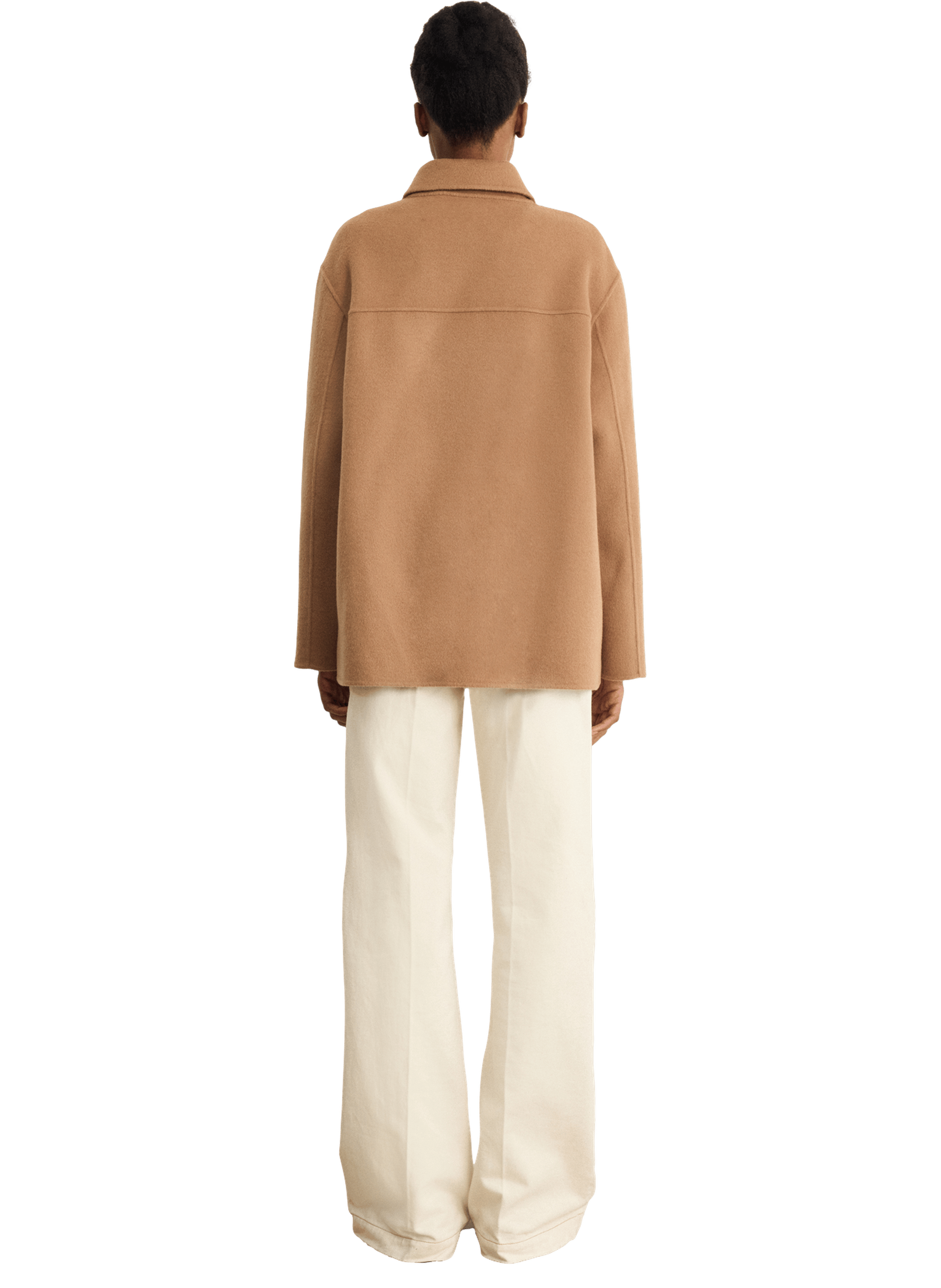 Manteau court en laine double face - dina PABLO Beige