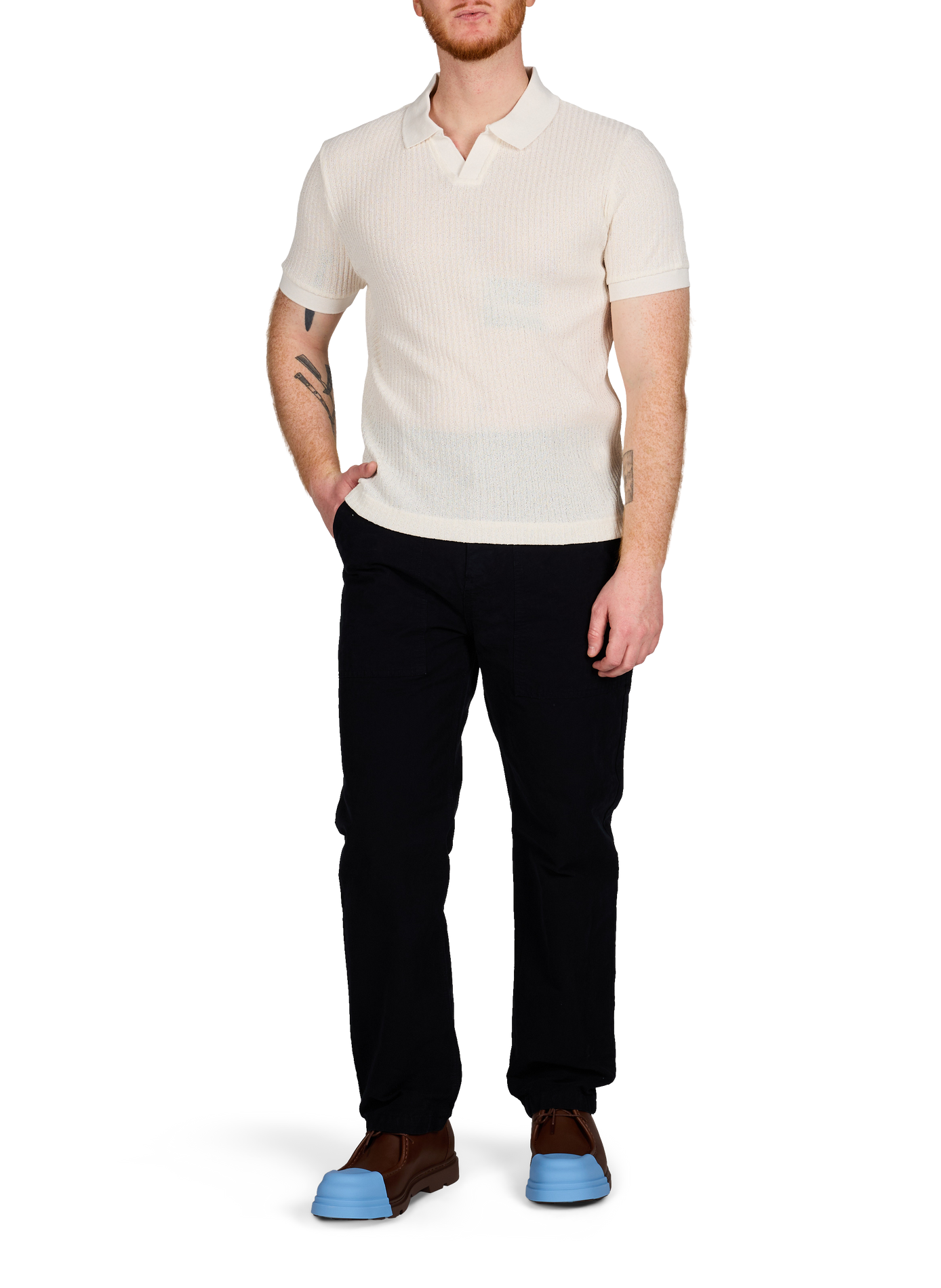 Polo manches courtes en coton AU PRINTEMPS PARIS Beige