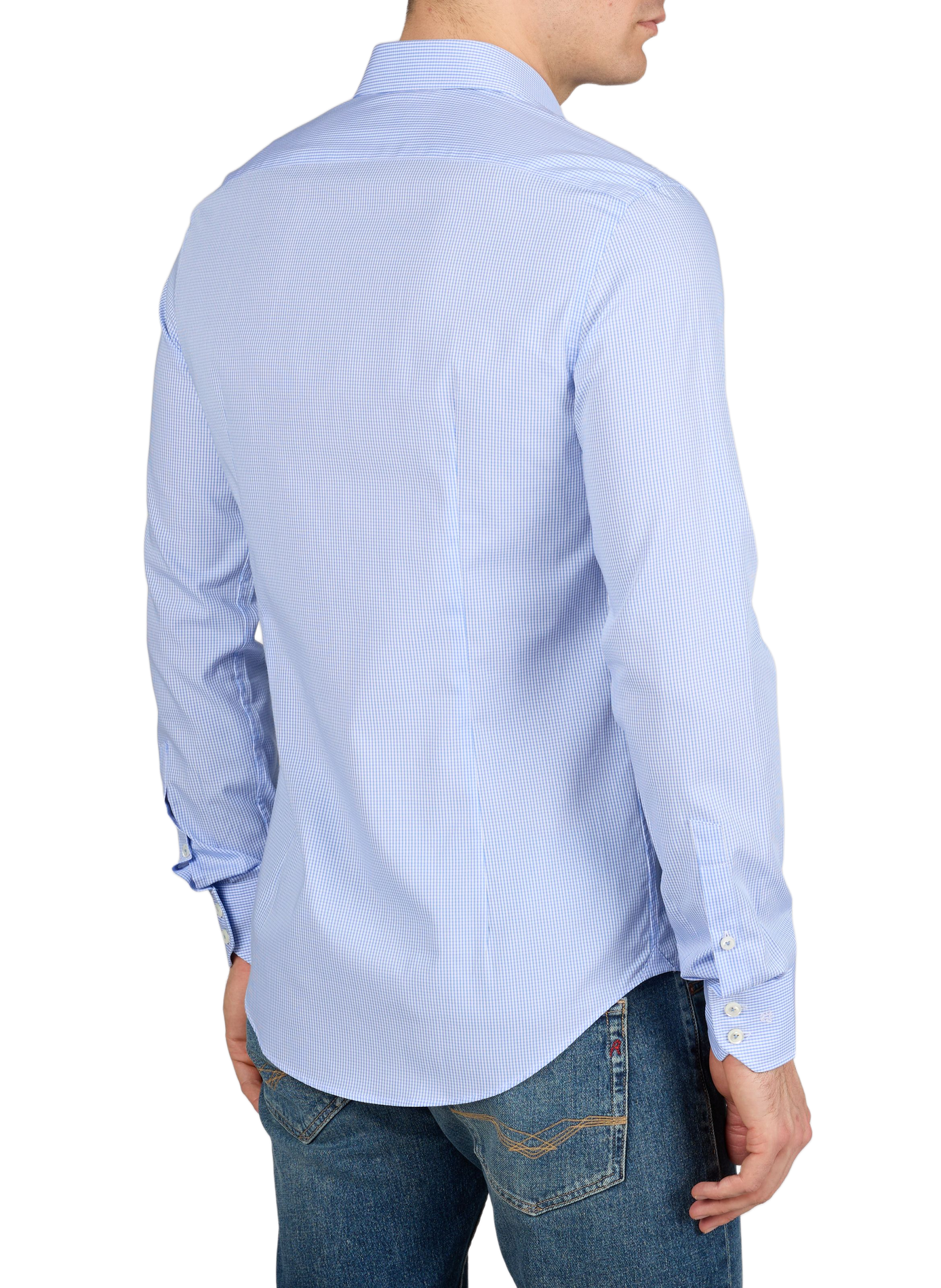 Chemise slim à carreaux en coton VAN LAACK Bleu