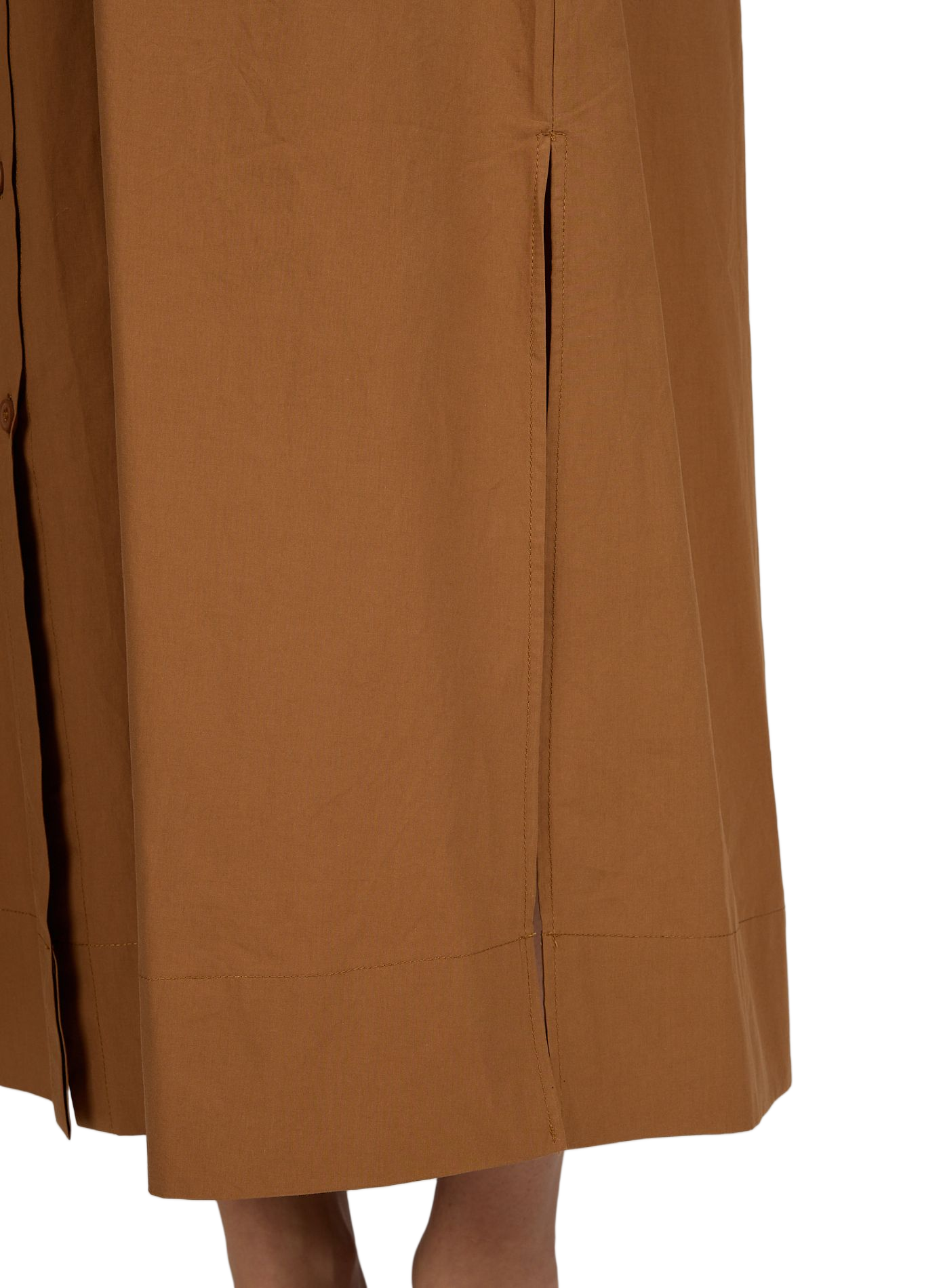 Vestido camisero largo de algodón SUNCOO Marrón