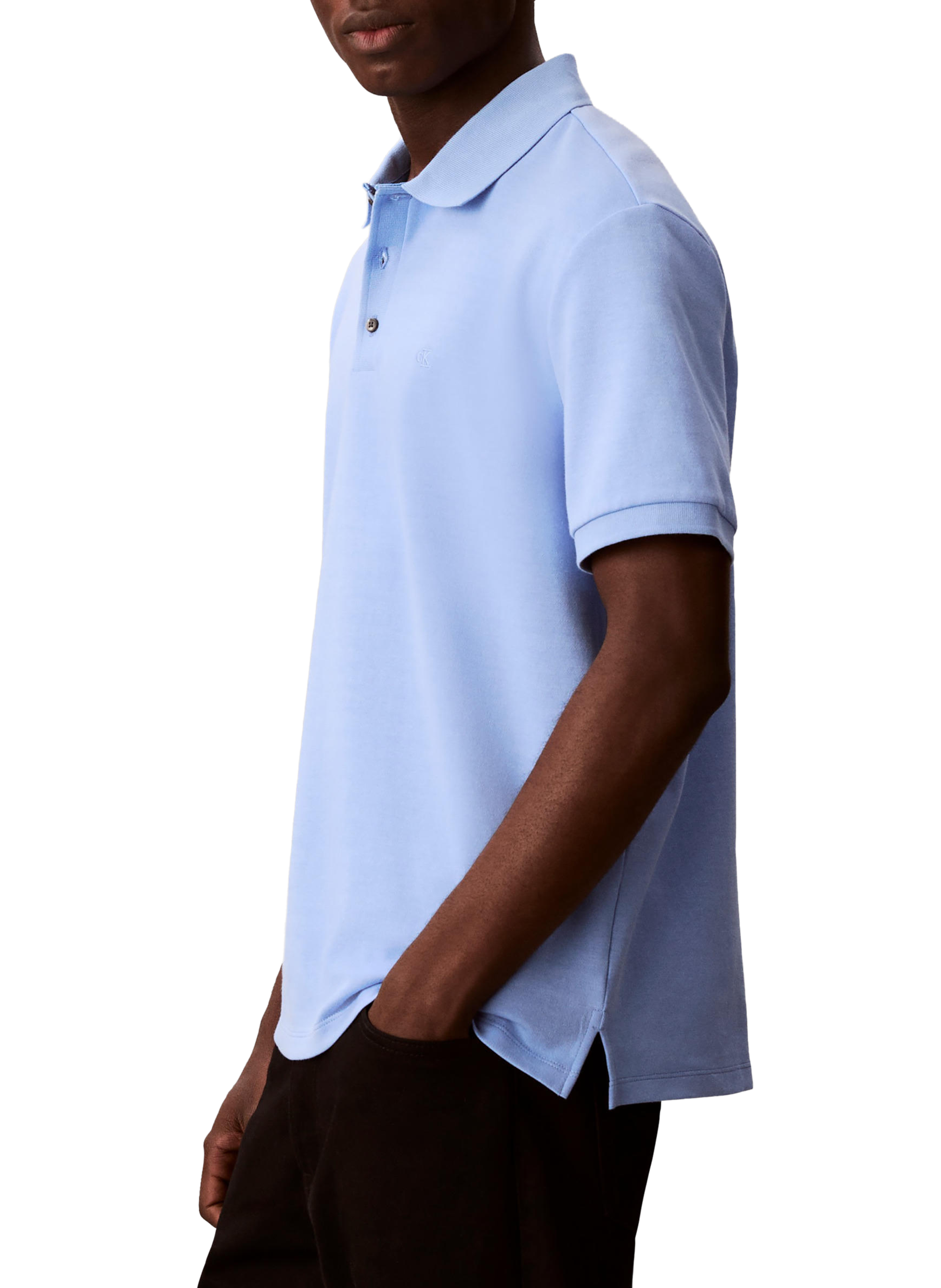 Polo manches courtes en coton mélangé CALVIN KLEIN Bleu