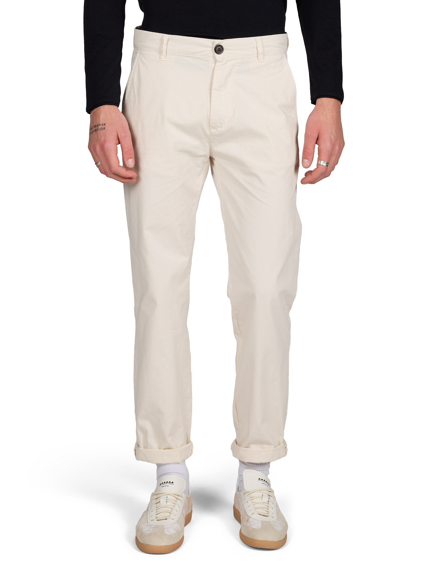 Chino semi-ajusté Boston en twill de coton léger LAFAURIE Beige