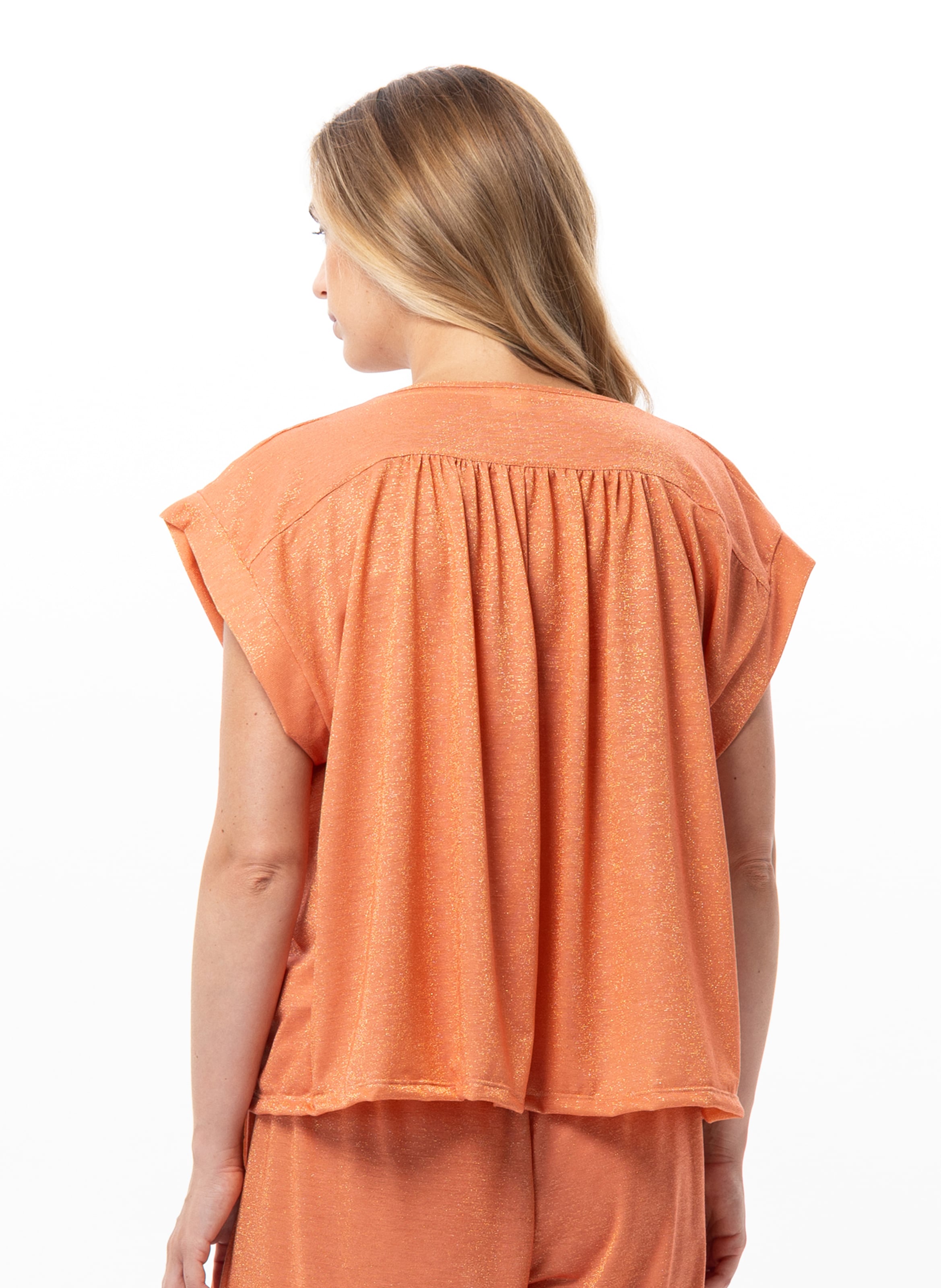 Tee-shirt en maille lurex coco 230 LE CHAT Orange