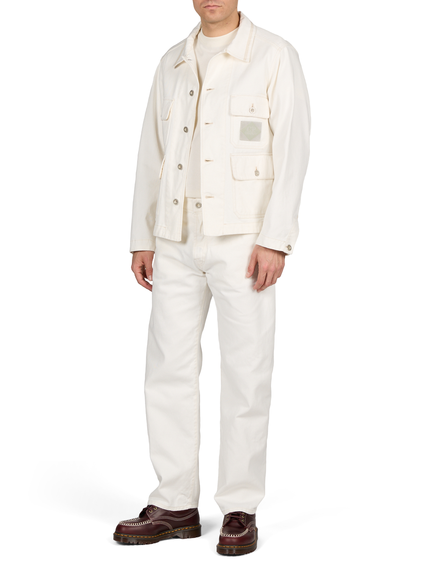 Straight leg cotton denim jeans CP COMPANY White