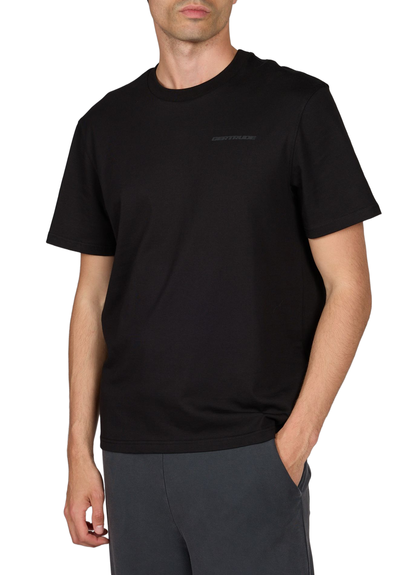 T-shirt droit sérigraphié en coton GERTRUDE ET GASTON Noir