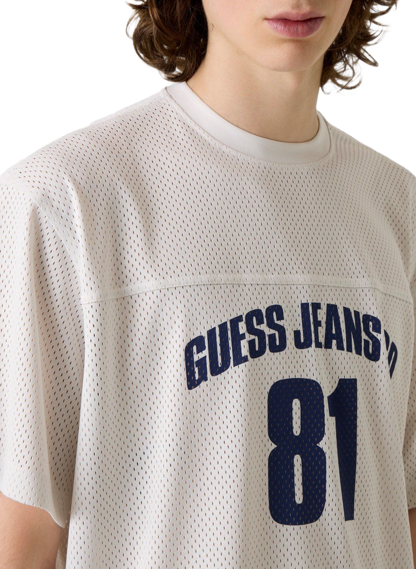 Mesh print T-shirt GUESS White