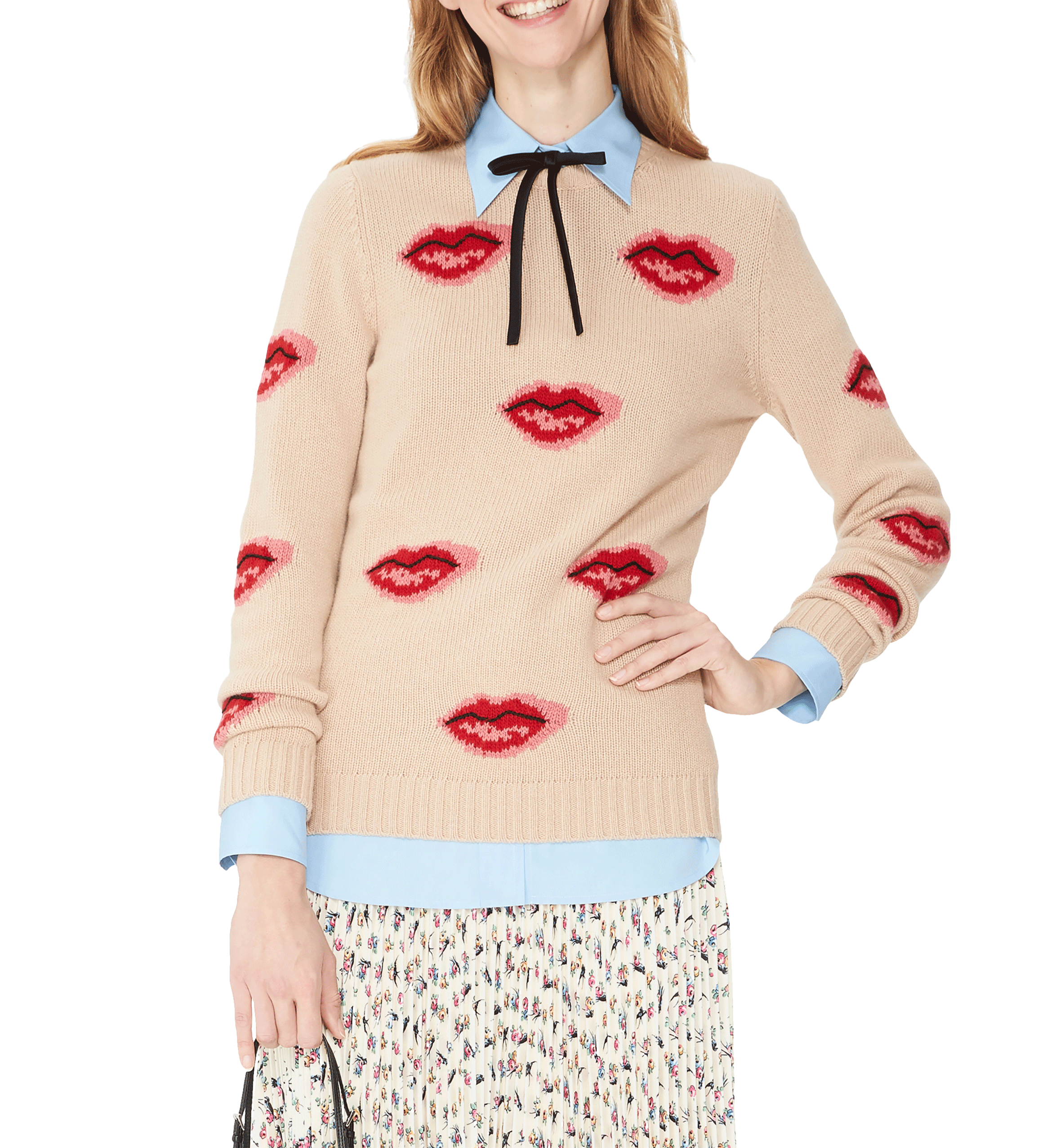 Wollpullover aus Schurwolle und Kaschmir PRADA Beige