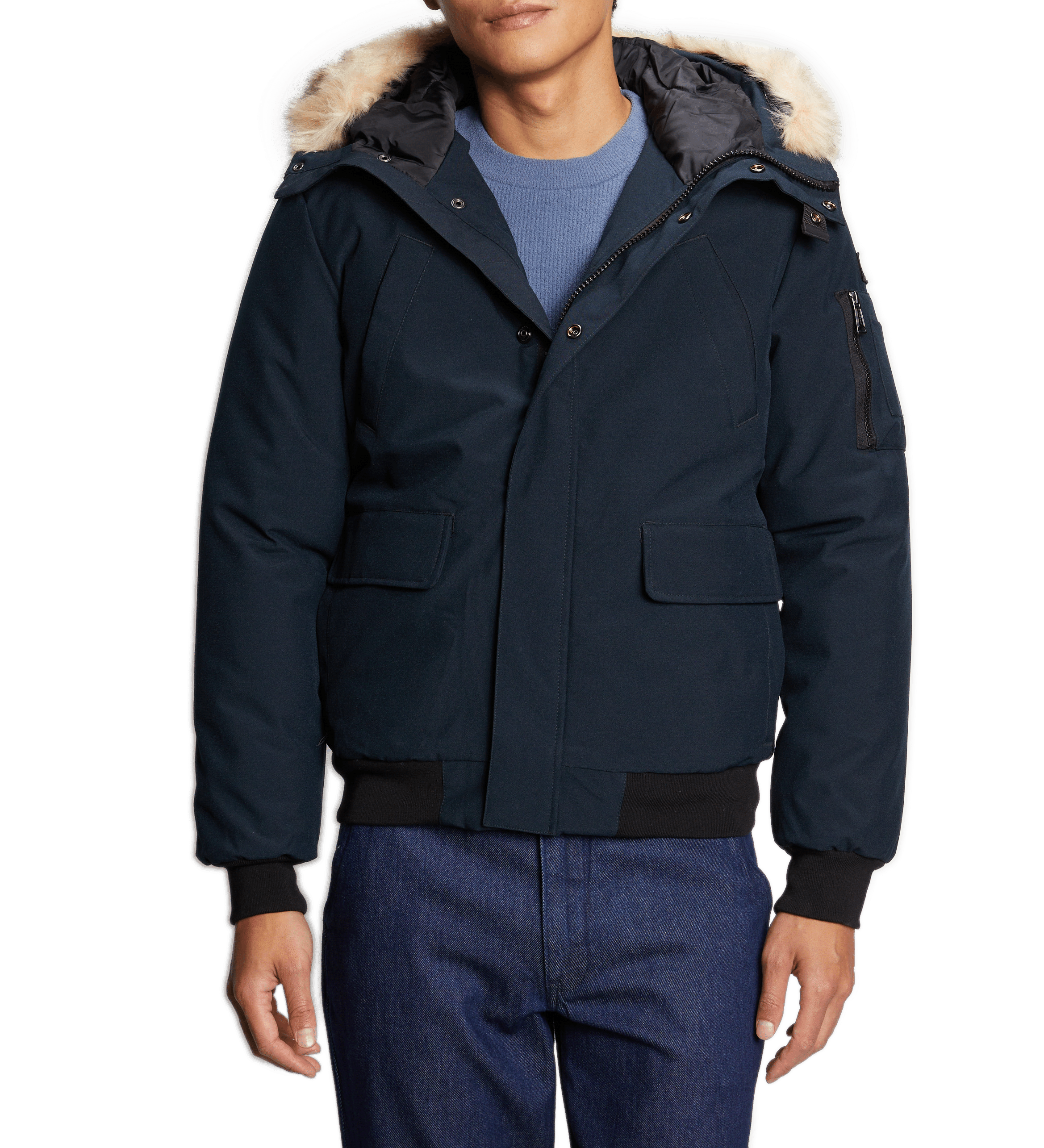 Manteau à capuche amovible SCHOTT Bleu