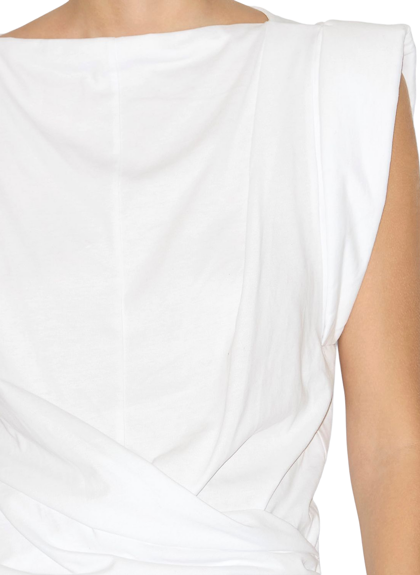 Draped cotton T-shirt by Maison ISABEL MARANT White