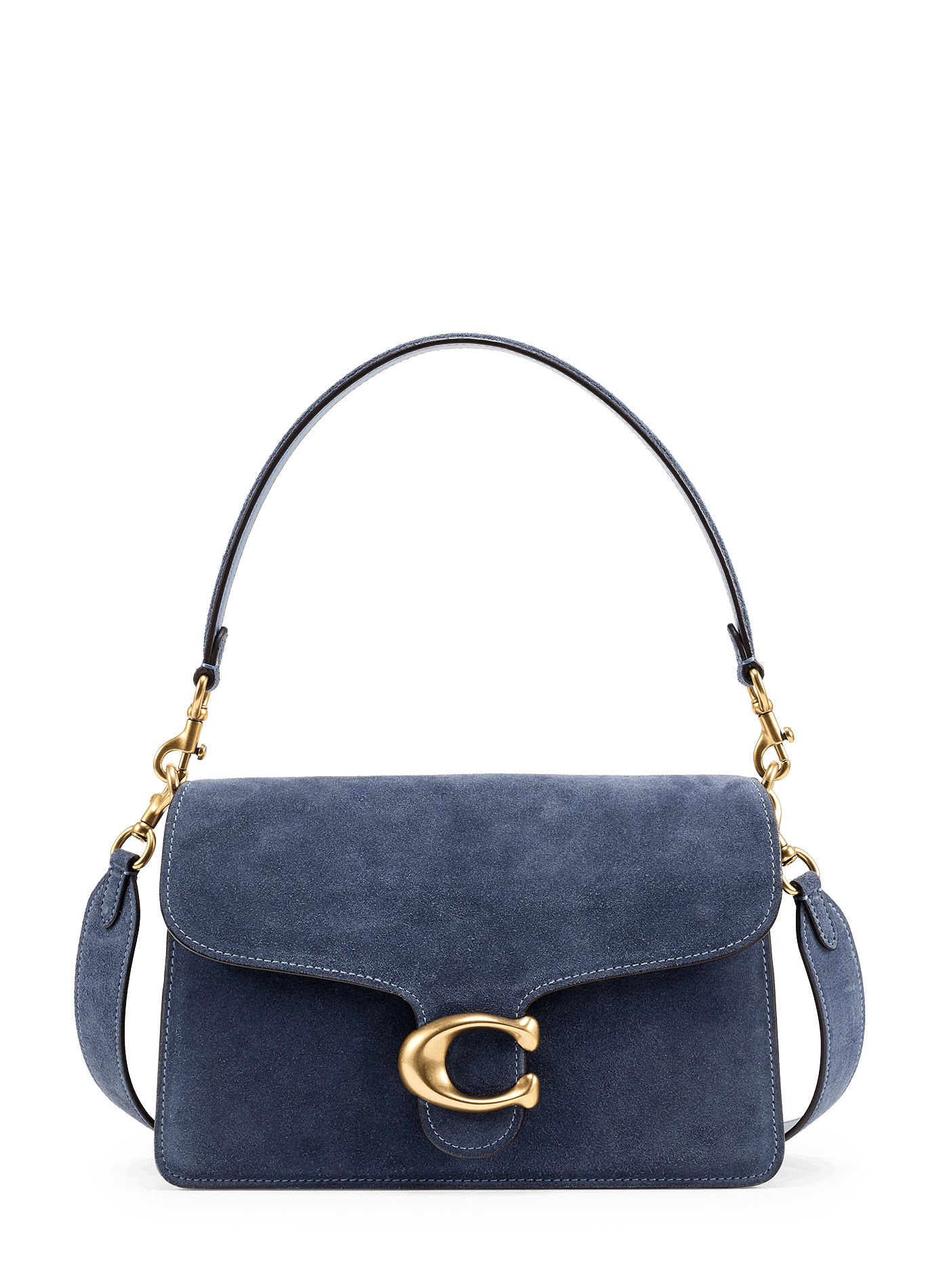 Sac épaule avec chaîne Tabby en cuir daim COACH Bleu