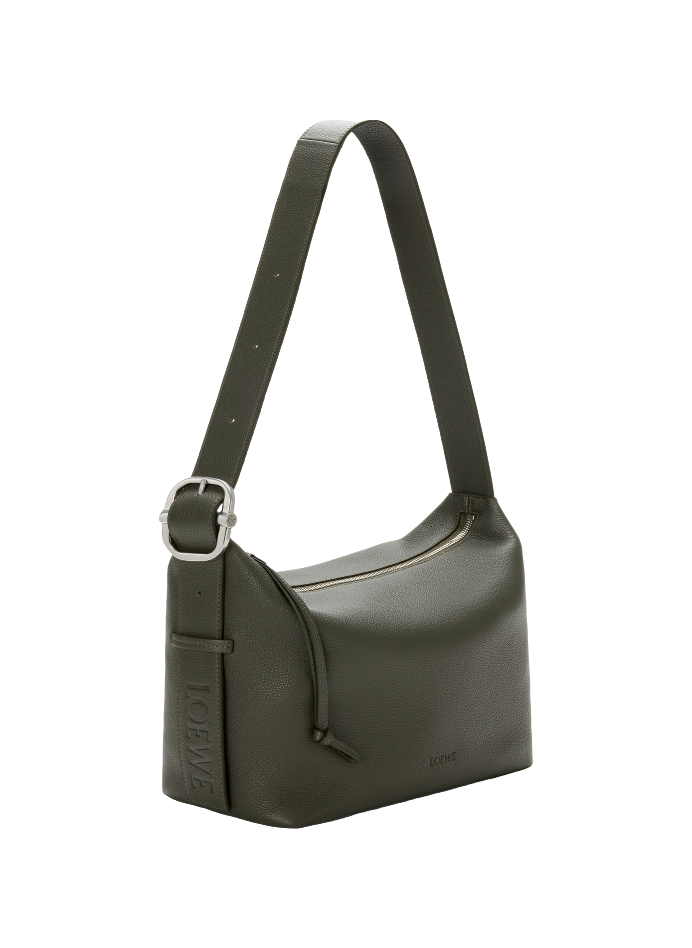 Loop hobo en cuir de veau grainé souple LOEWE Kaki