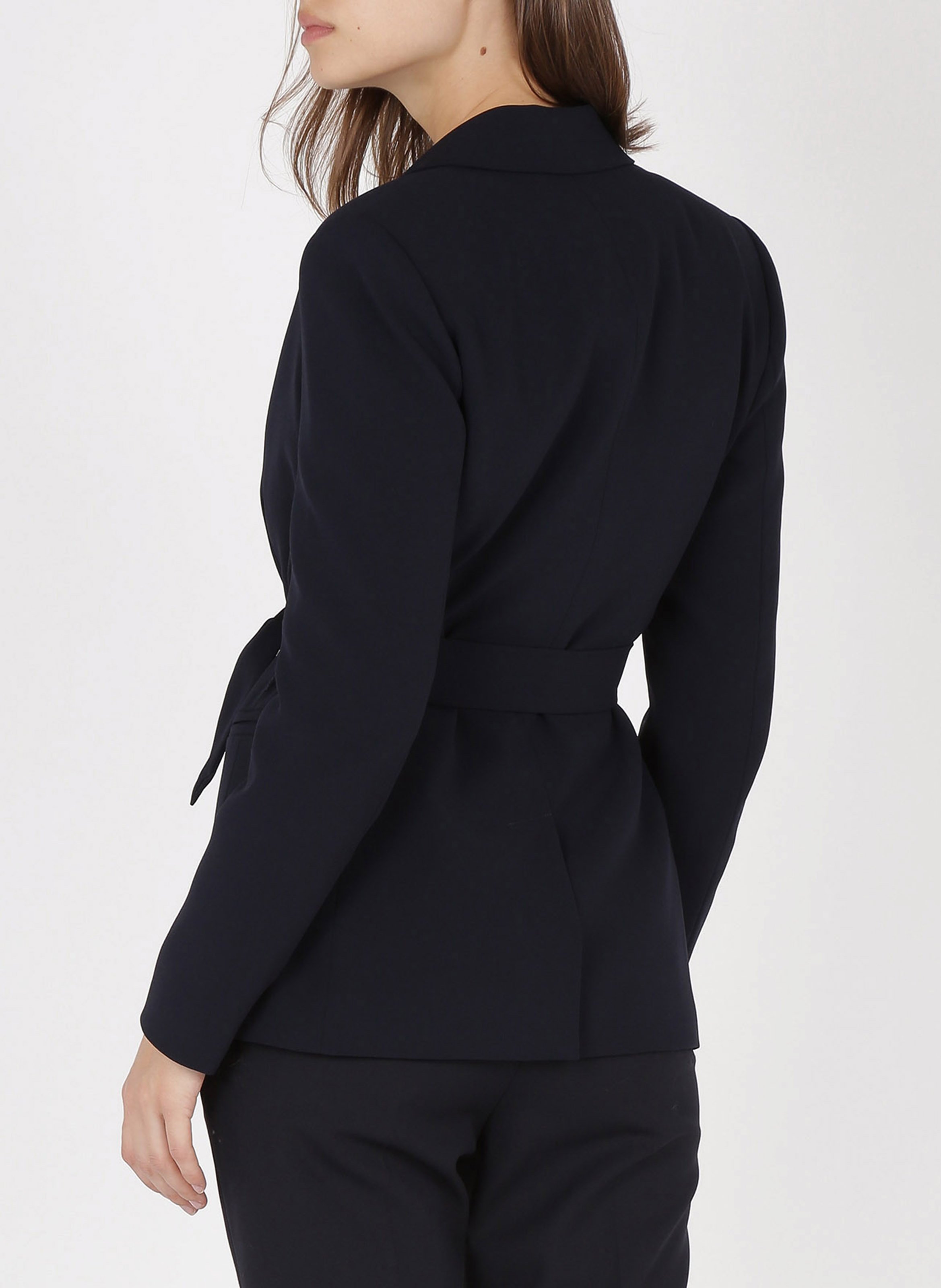 Veste col tailleur ceinturée CLAUDIE PIERLOT Bleu