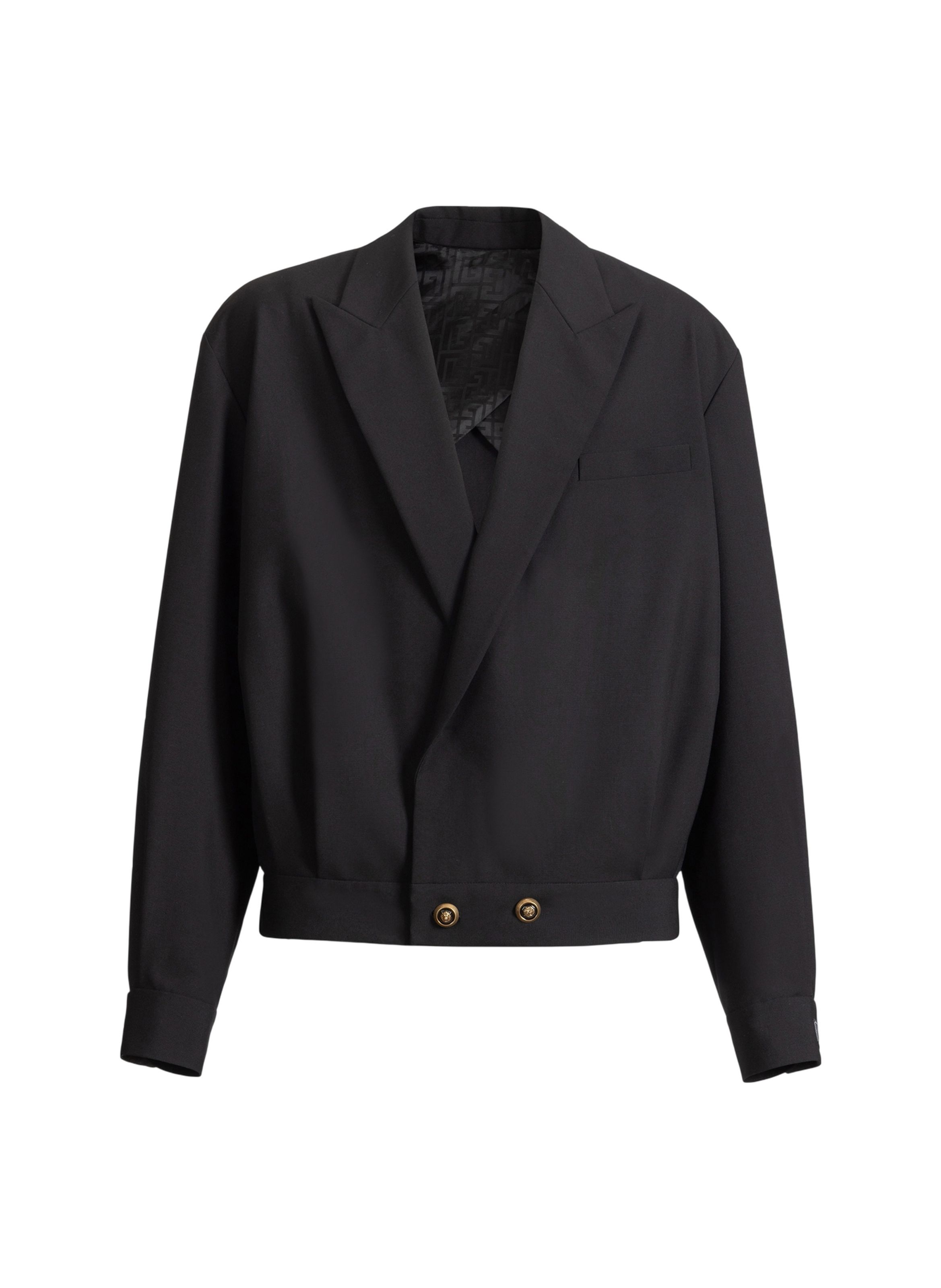 Veste 2 boutons en laine BALMAIN Noir