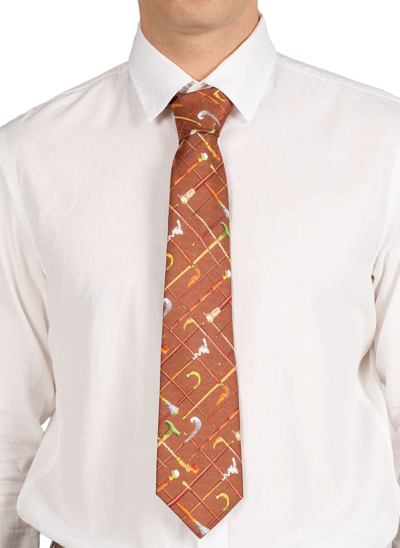 Seidenschlips mit Druck DROLE DE MONSIEUR Braun