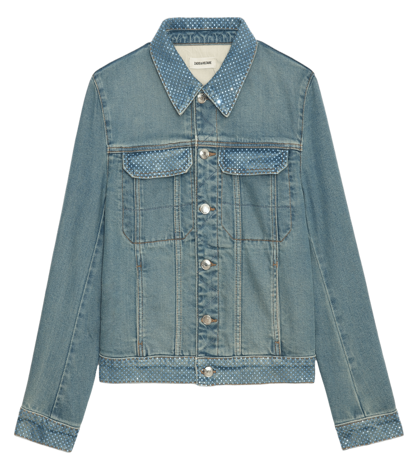 Klassieke jas met kraag van katoenmix kioky ZADIG&VOLTAIRE Blauw